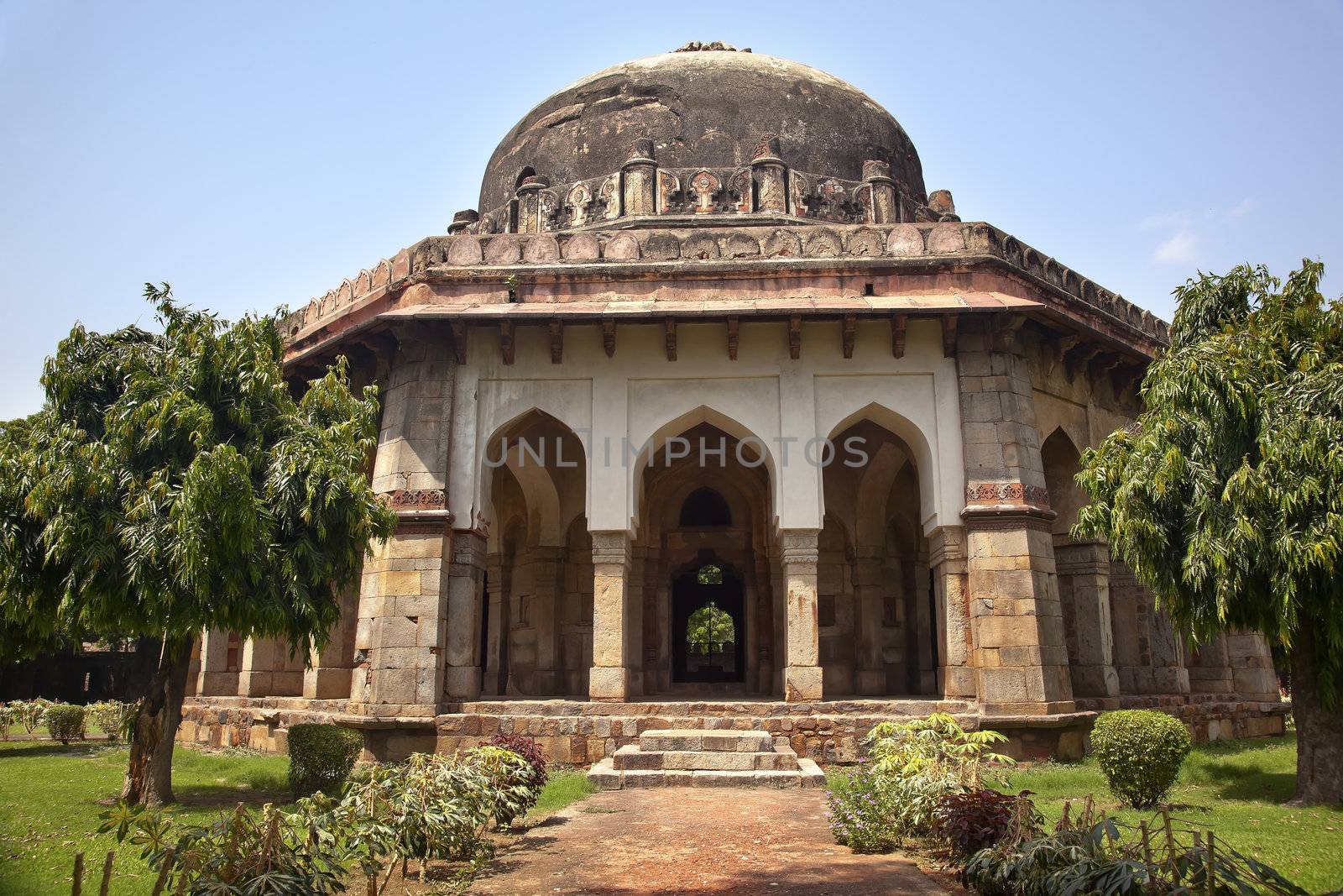 Large Ancient Dome Sikandar Lodi Tomb Lodi Gardens New Delhi India