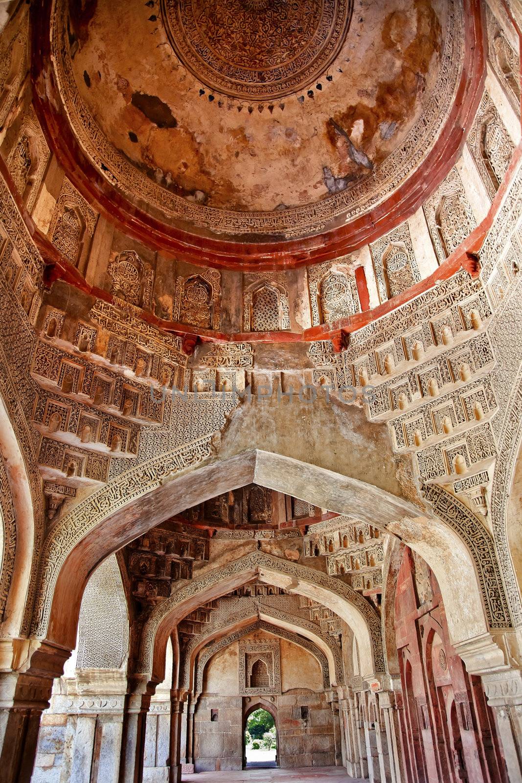 Decorations Inside Sheesh Shish Gumbad Tomb Lodi Gardens New Delhi India by bill_perry