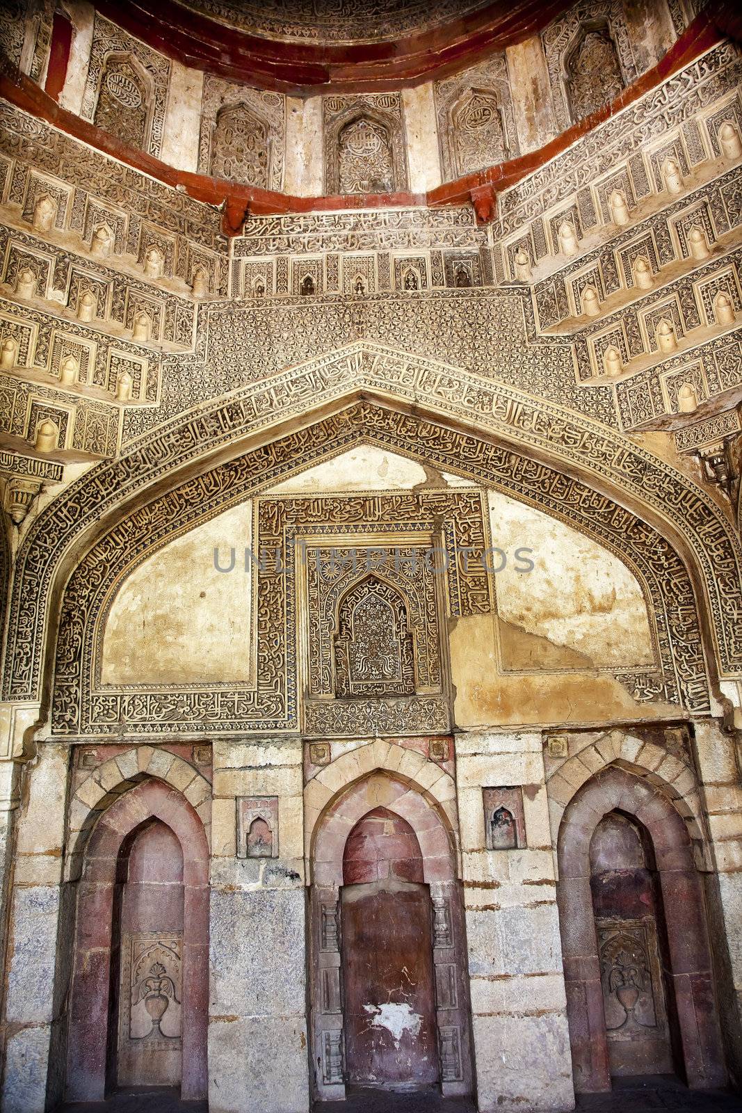 Decorations Inside Ancient Sheesh Shish Gumbad Tomb Lodi Gardens New Delhi India