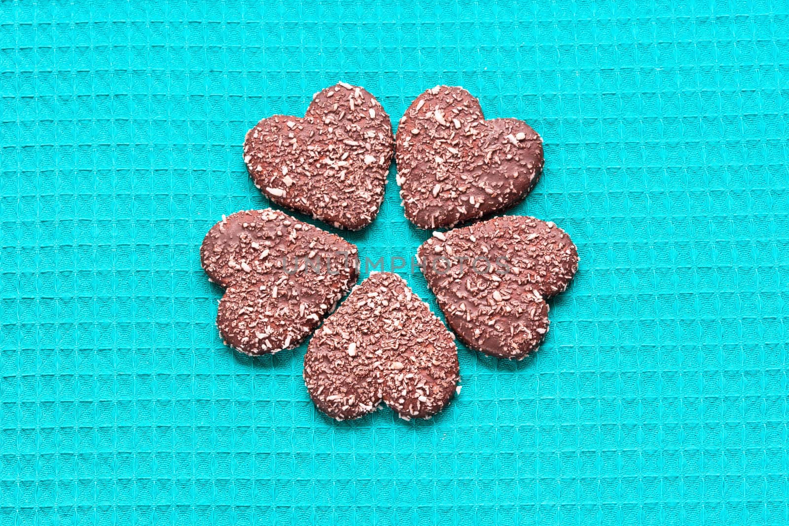 Chocolate Coconut cookies in the form of hearts