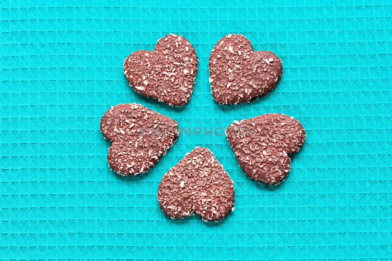 Chocolate Coconut cookies in the form of hearts