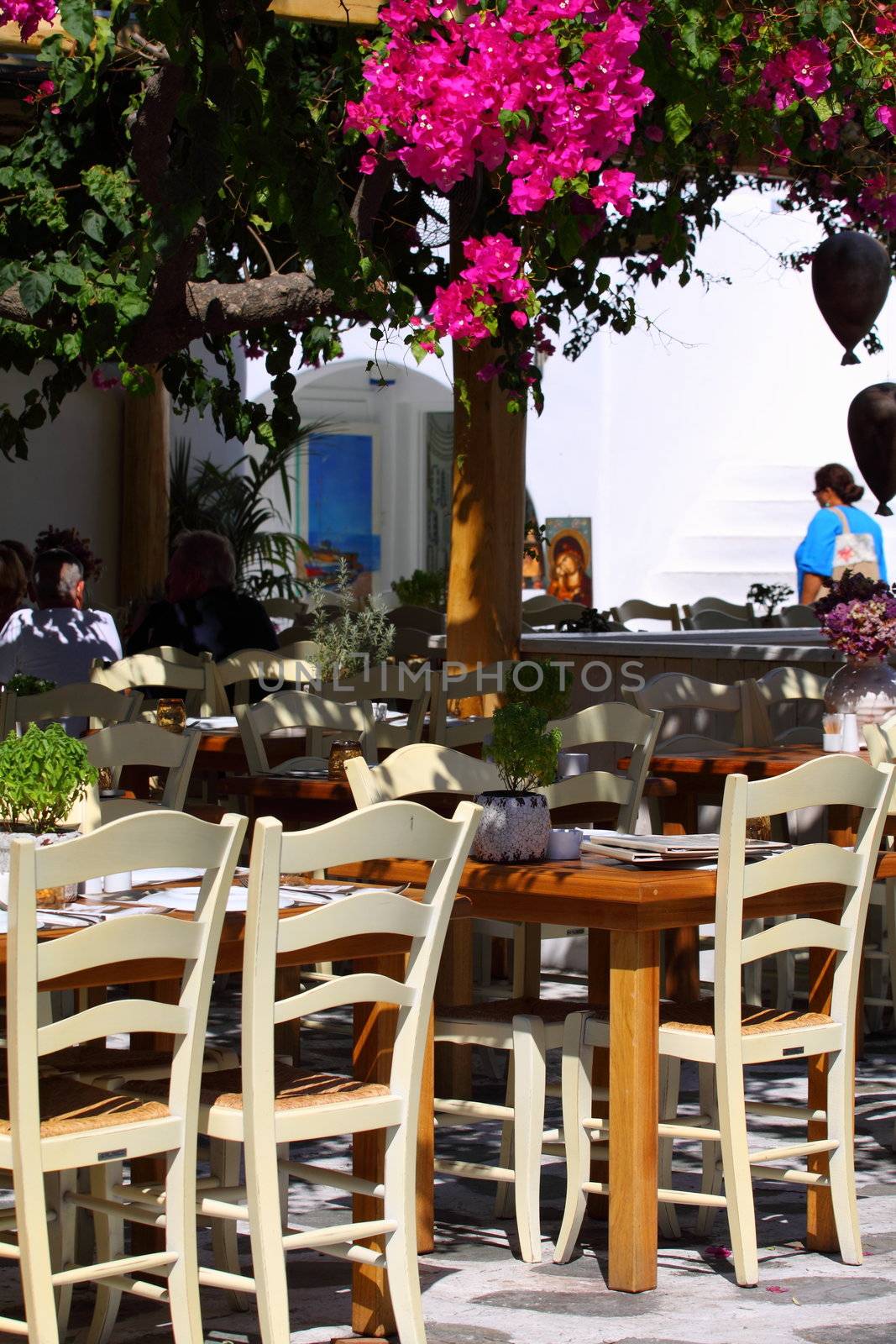 Cafe setting in the greek islands by mariusz_prusaczyk