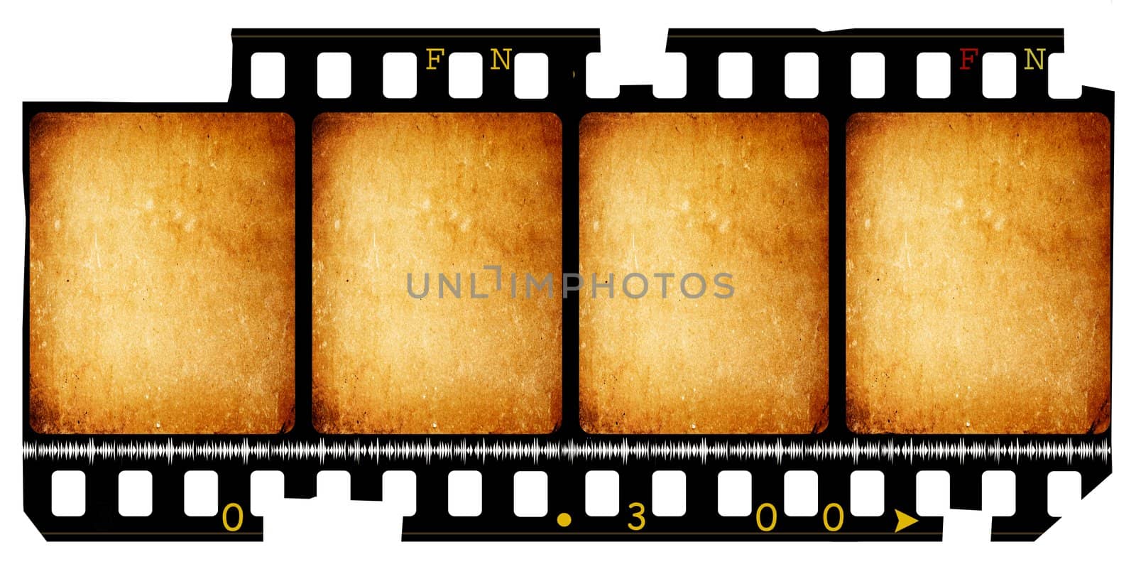 Close up of vintage movie film strips