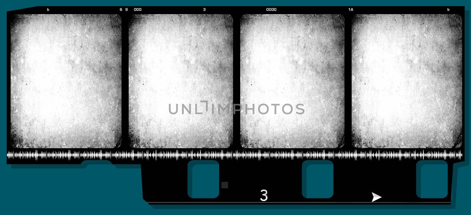 Close up of vintage movie film strips