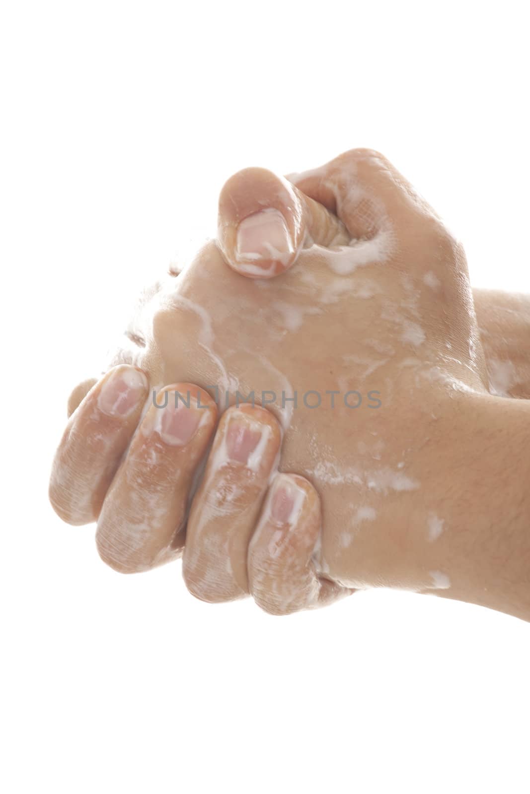 washing hand against white background by senkaya