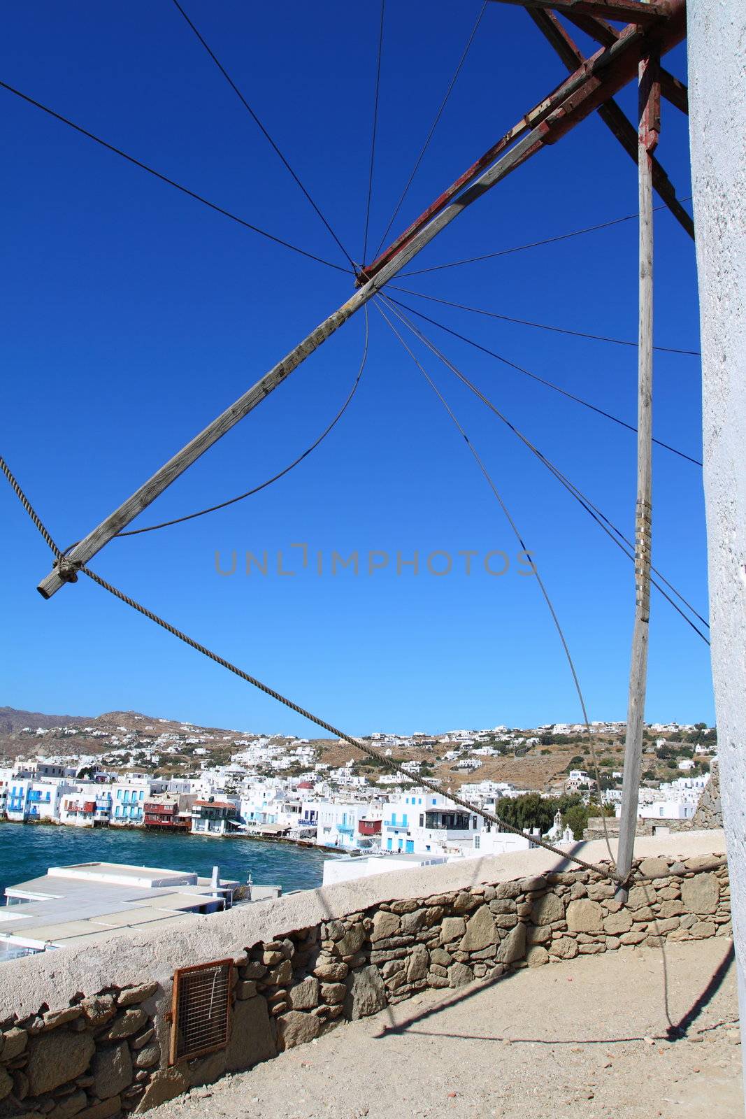 Windmills of sunny Mykonos (Greece, Cyclades) 