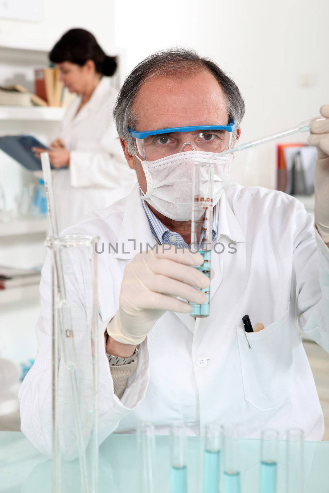 Man carrying out laboratory research