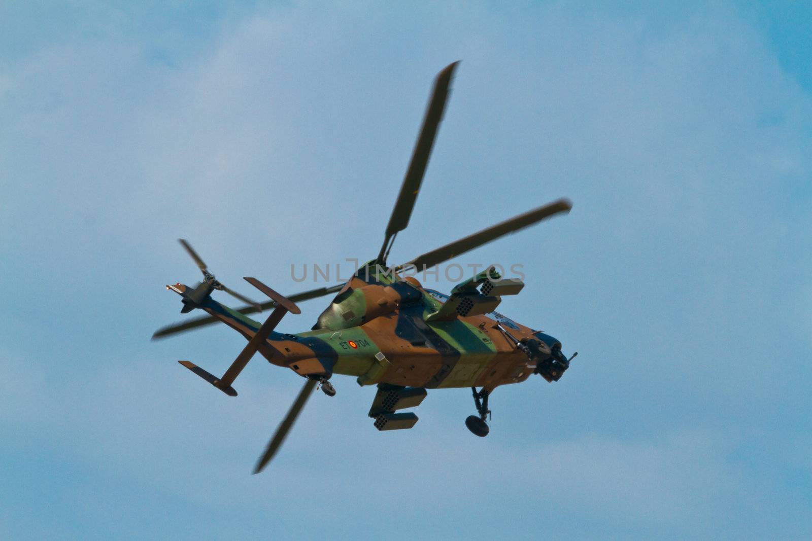 MALAGA, SPAIN-MAY 28: Helicopter Eurocopter EC-665 Tiger of the FAMET taking part in an exhibition on the day of the spanish army forces on May 28, 2011, in Malaga, Spain