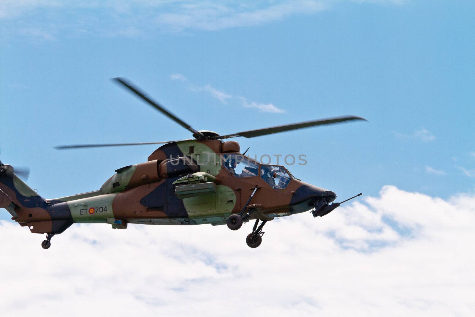 MALAGA, SPAIN-MAY 28: Helicopter Eurocopter EC-665 Tiger of the FAMET taking part in an exhibition on the day of the spanish army forces on May 28, 2011, in Malaga, Spain