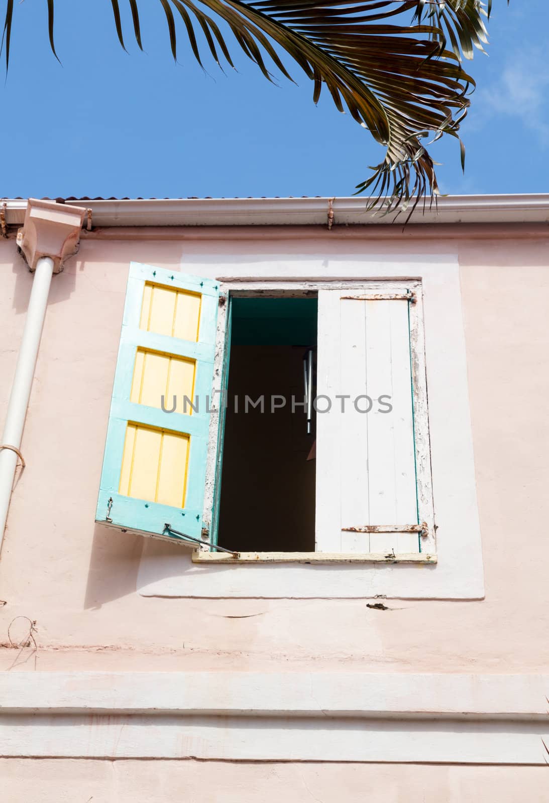 Old house in the old town of Charlotte Amalie St Thomas USVI was home of Camille Pissarro