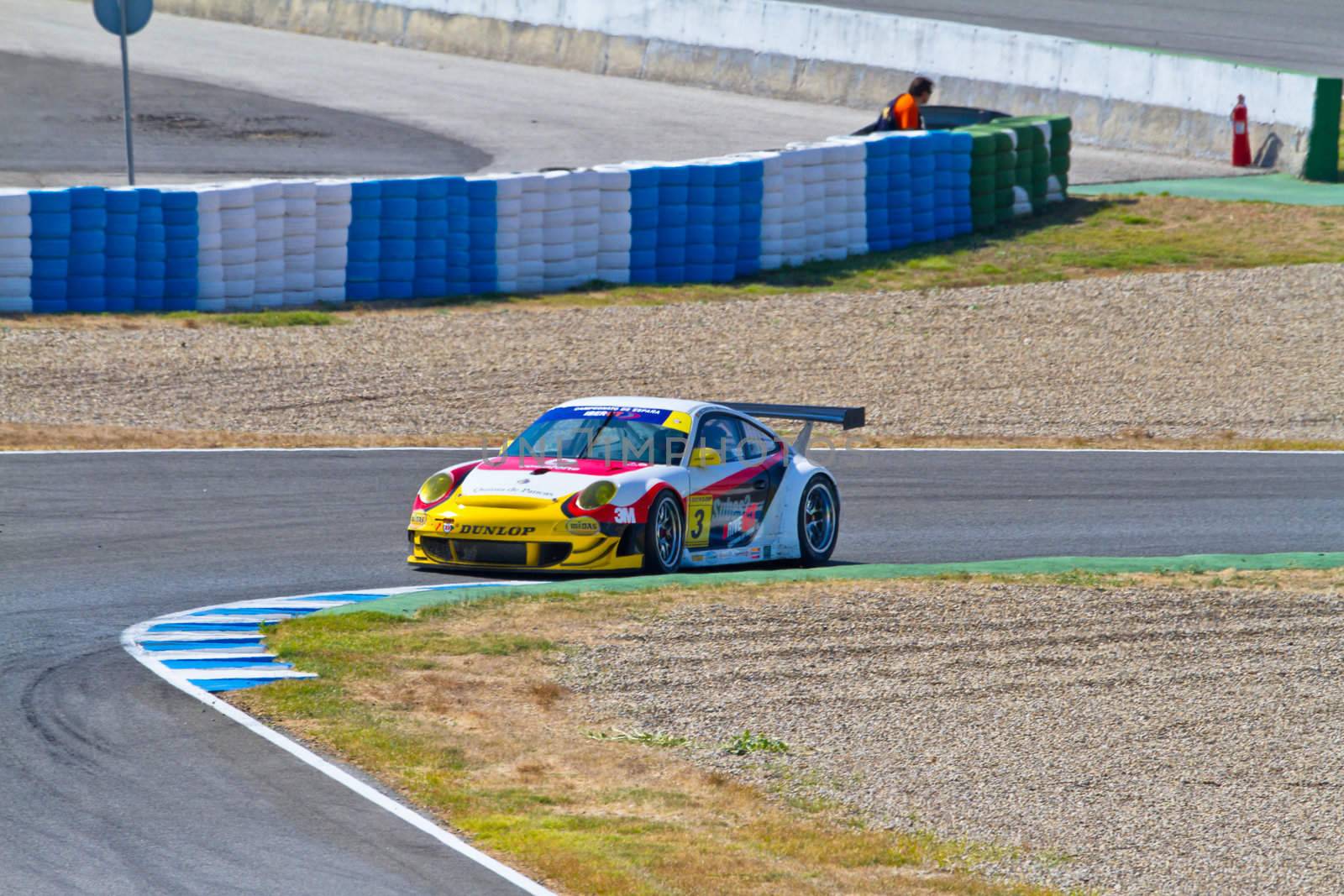 JEREZ DE LA FRONTERA, SPAIN - OCT 16: Manuel Giao races on Iber GT championship on October 16 , 2011, in Jerez de la Frontera , Spain
