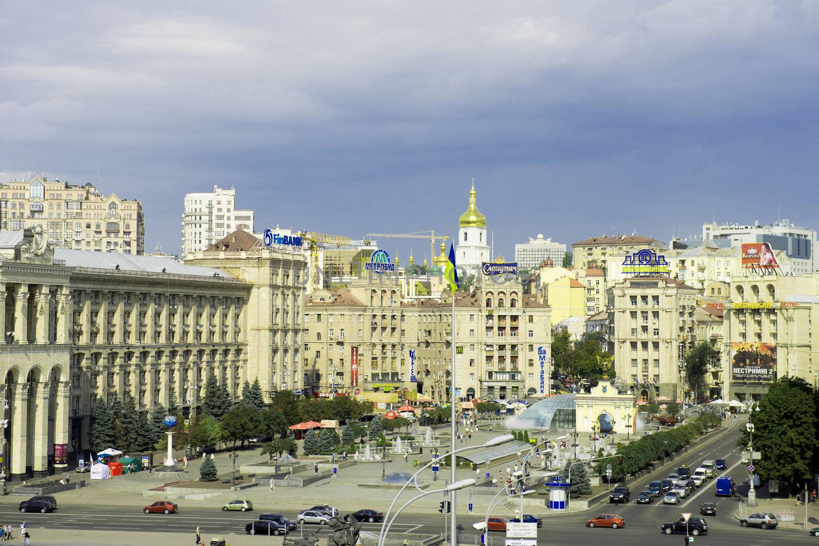 Kiev, Ukraina - August 2012. Independense square in Kiev.