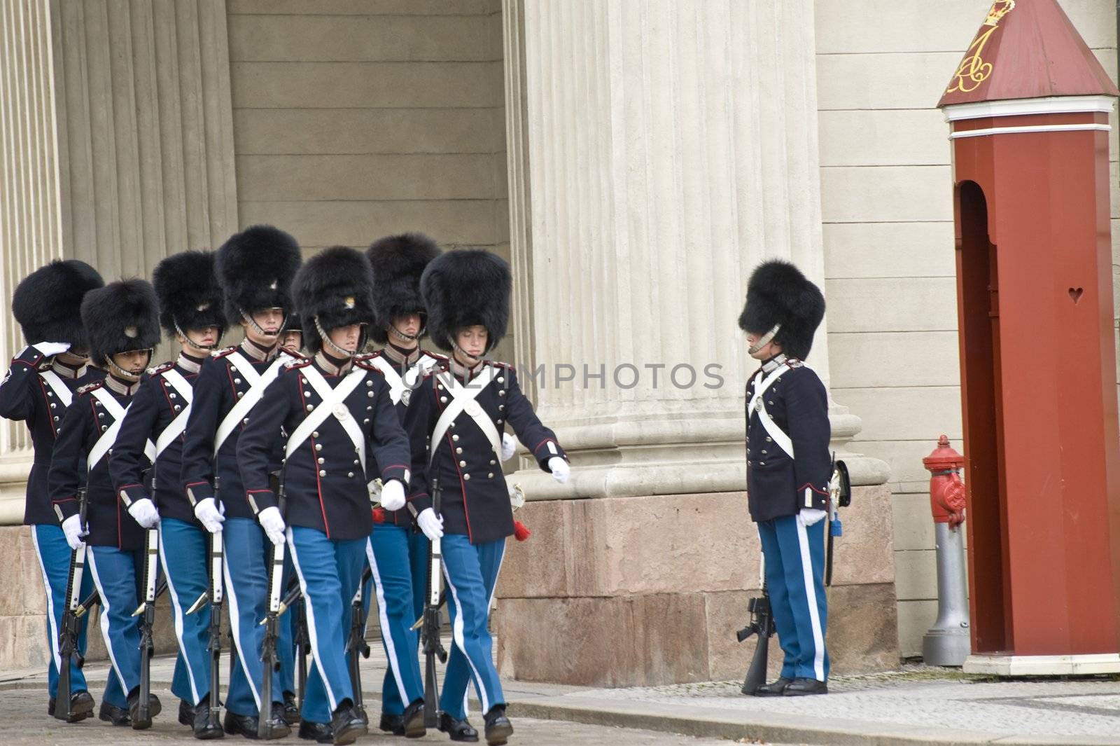Copenhagen, Denmark -August 2011. Denmark Royal Guard.