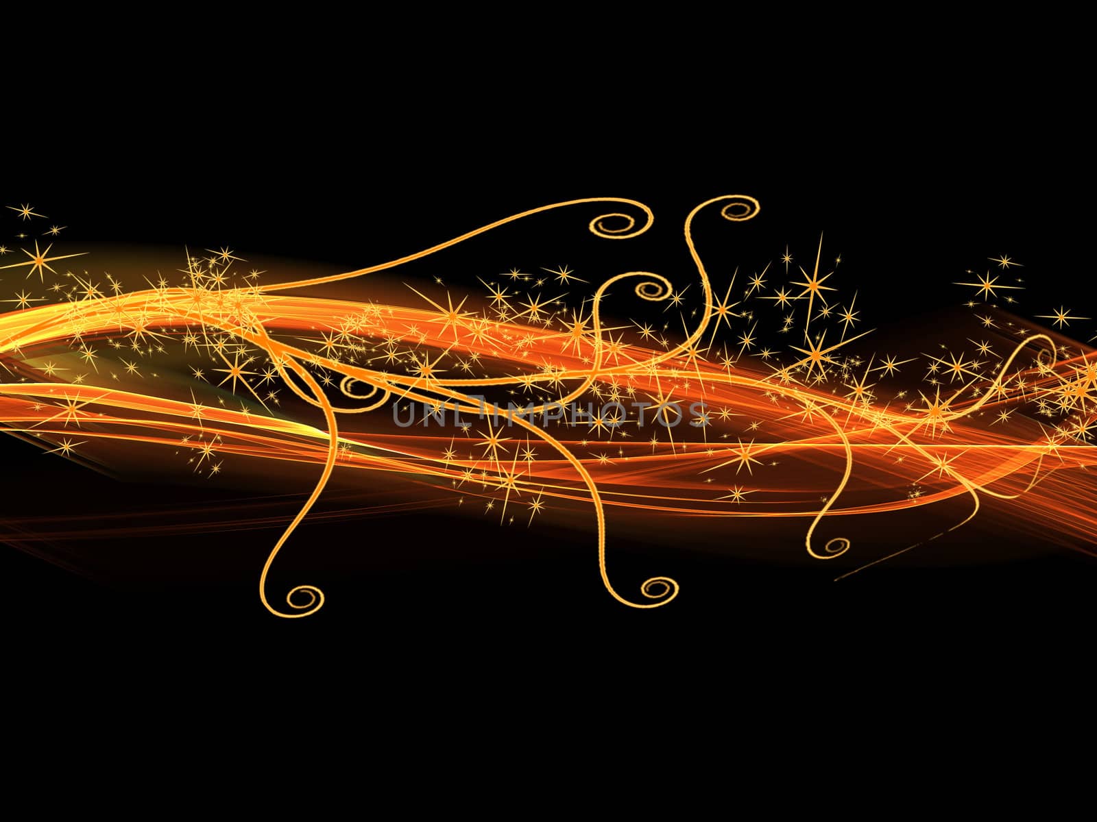 fantasy  black  background with sstars and abstract design