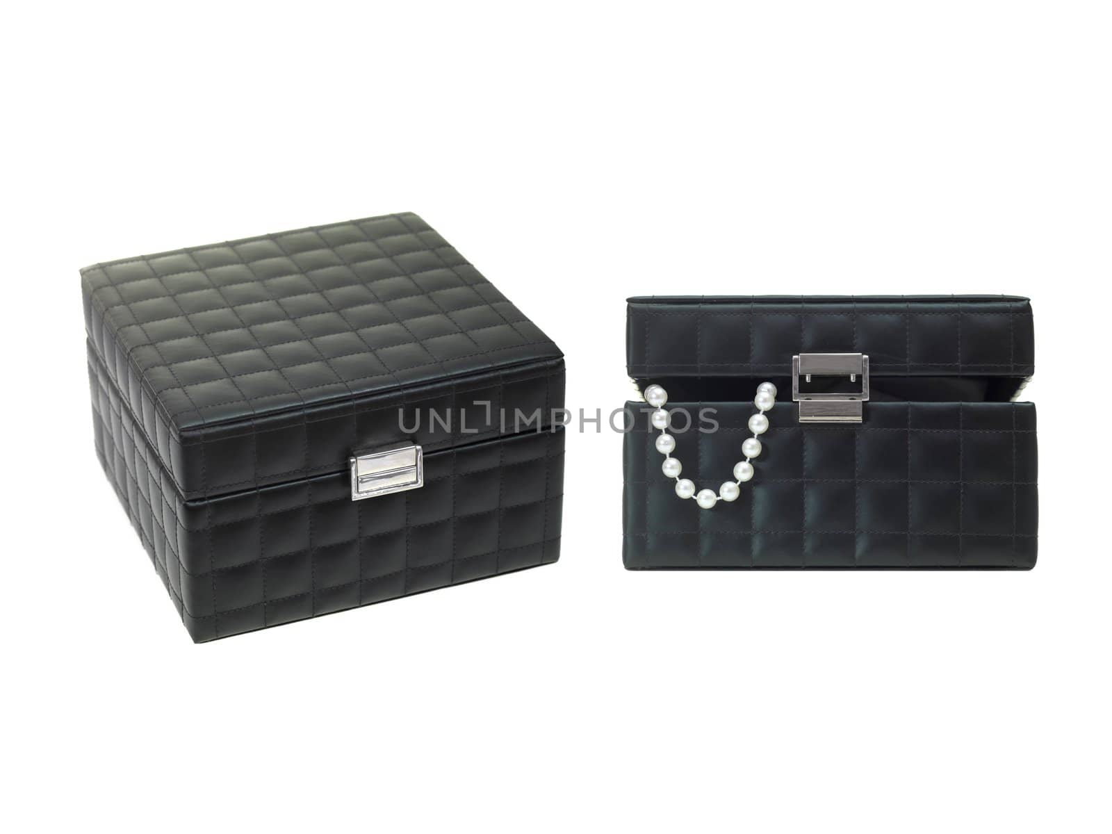 A jewellery box isolated against a white background