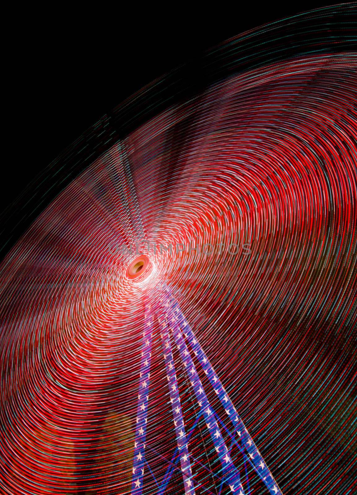 motion blur of a carousel at the Prater in Vienna