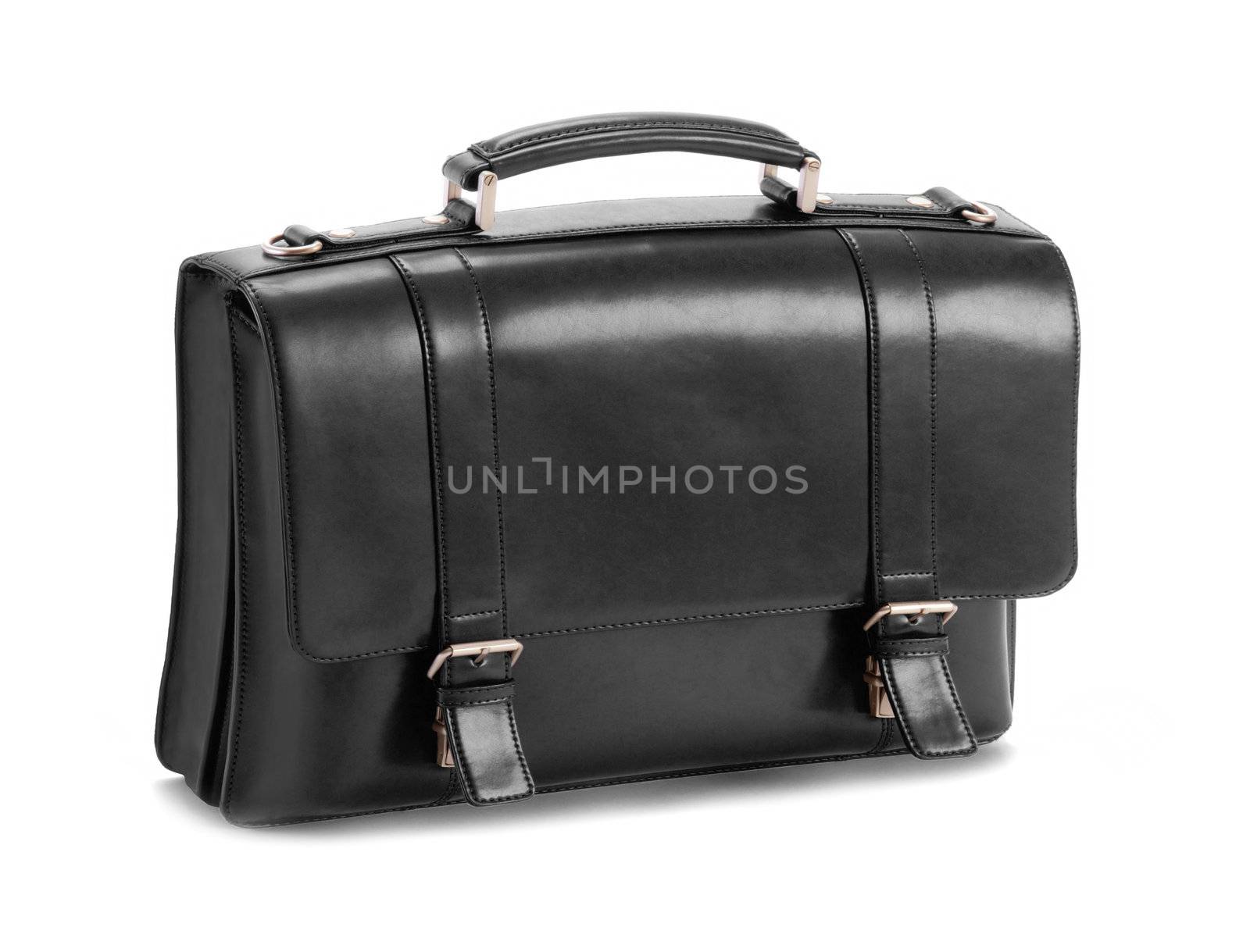 Black business briefcase isolated