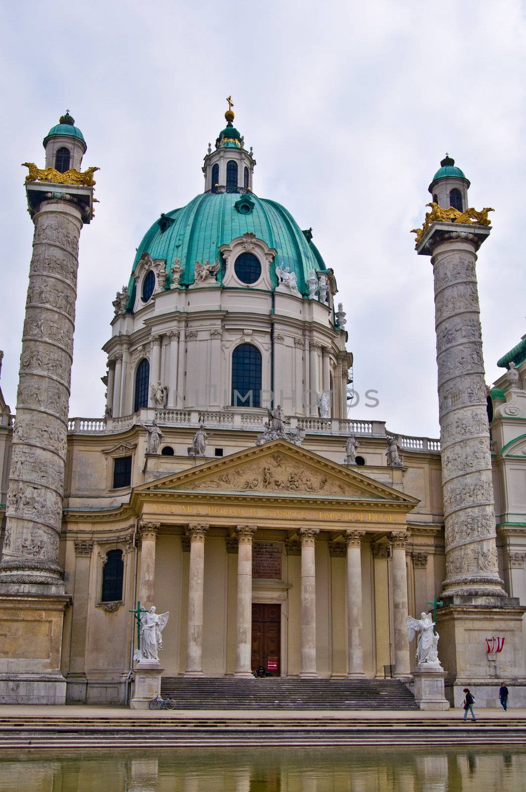view of the old Karlskirche in Vienna