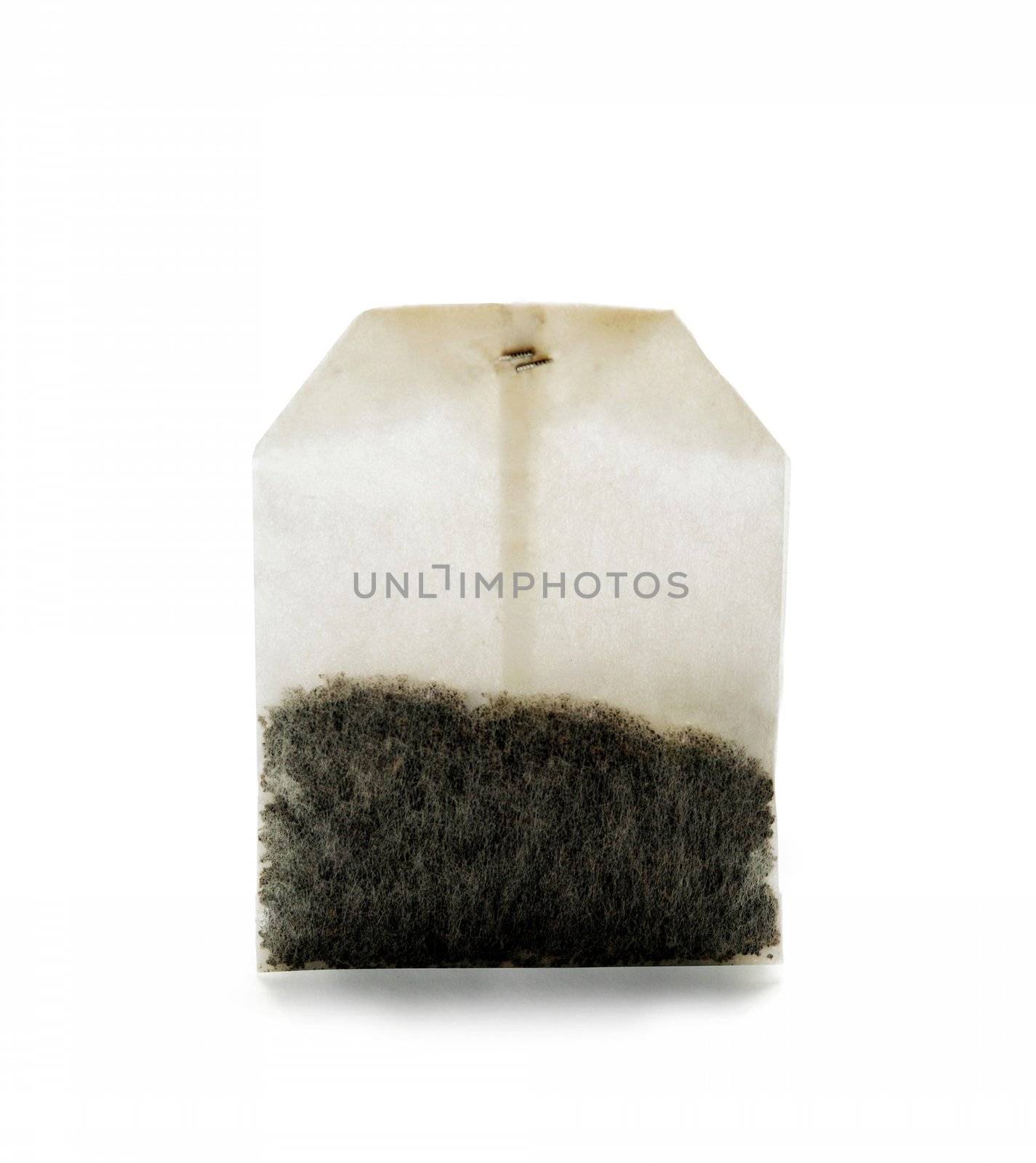 Tea bag on white background