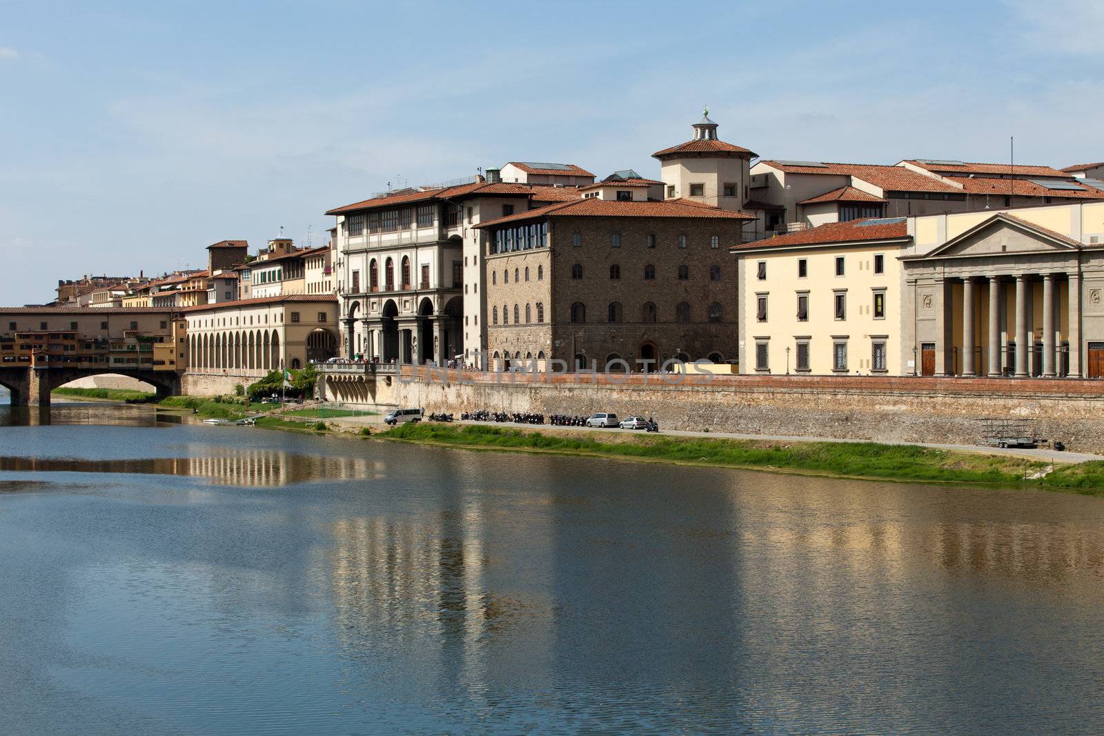 Florence - Uffizi Gallery and  Ponte Vecchio bridge.
