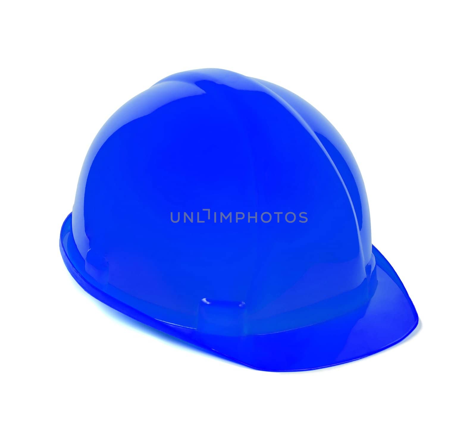 Isolated safety blue helmet for workers by ozaiachin