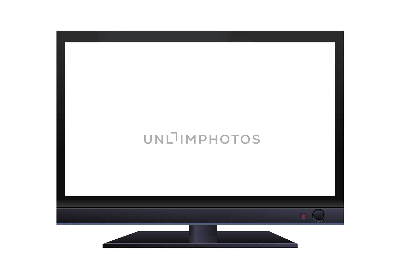 frontal view of widescreen lcd monitor isolated