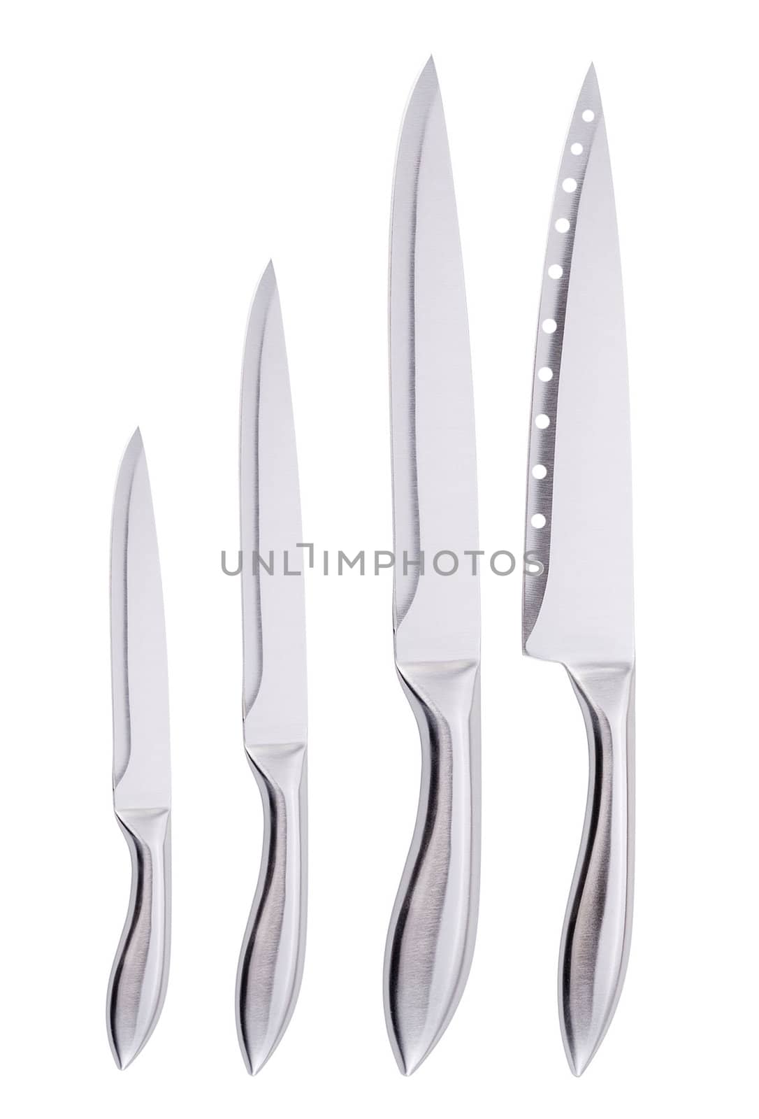 Set of knifes isolated on white