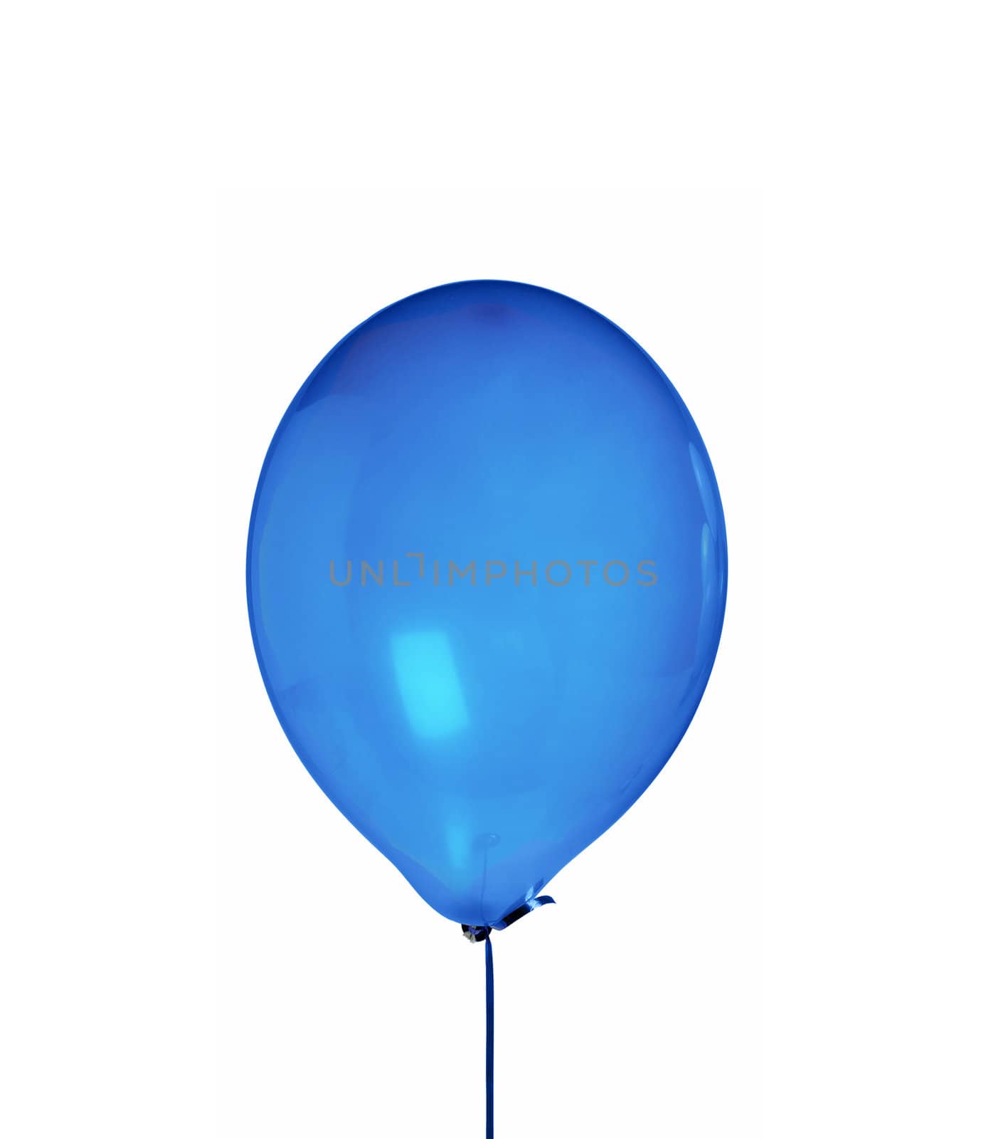 Blue balloon with string isolated