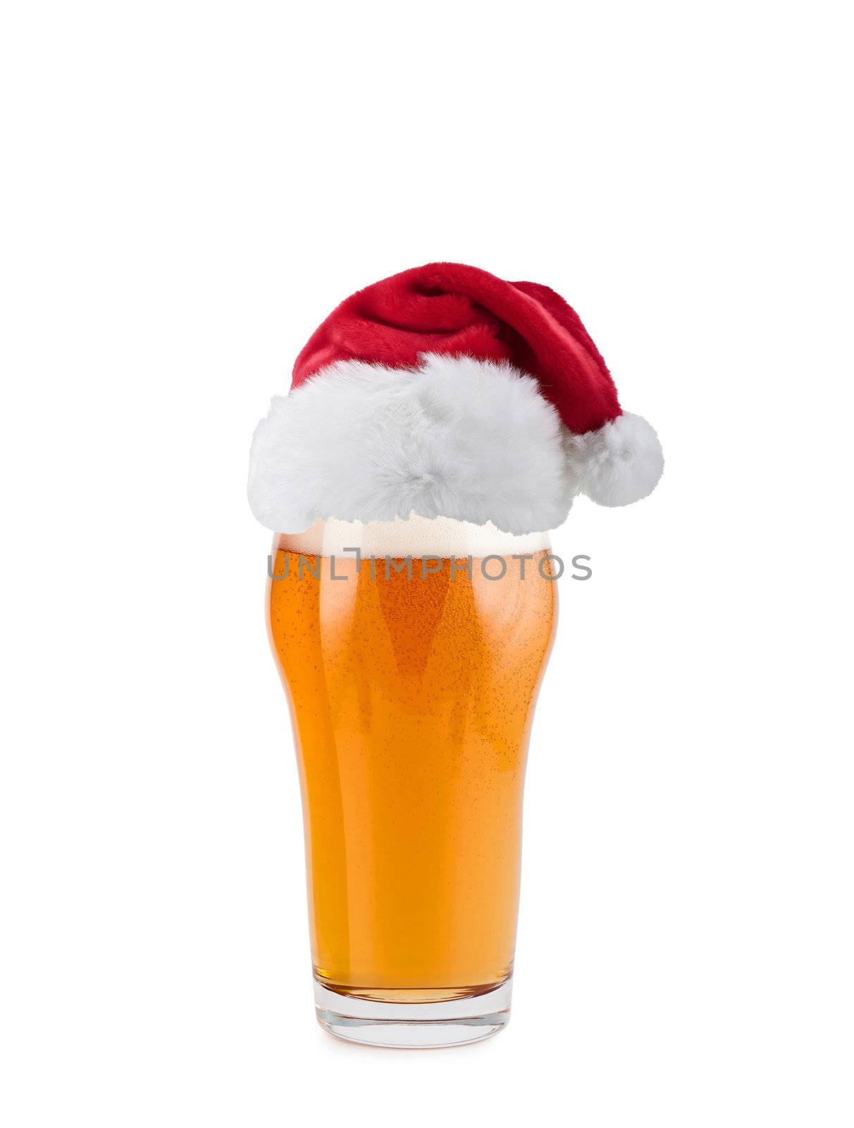 Santa Claus hat with beer by ozaiachin