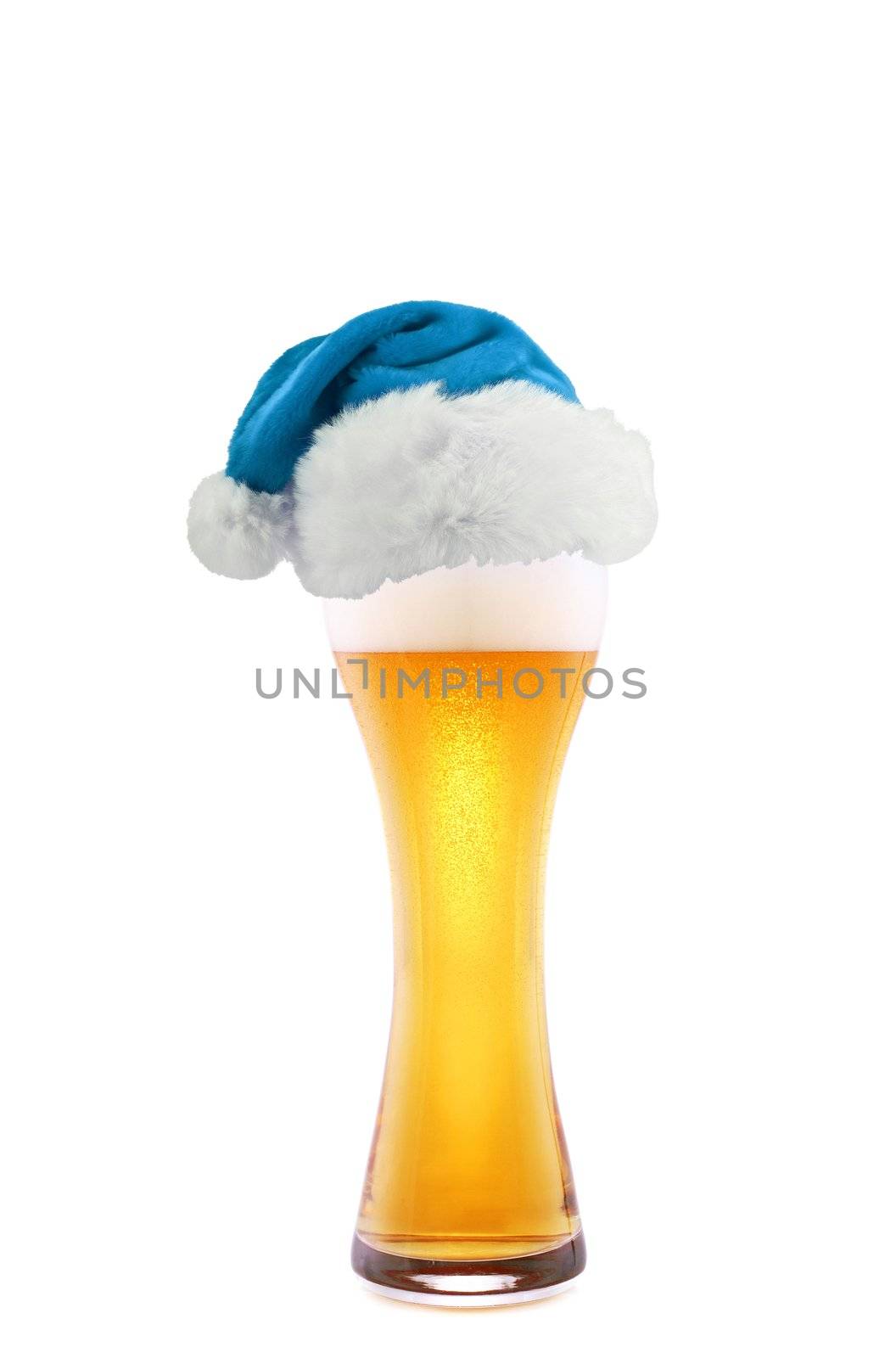 Santa Claus hat with beer by ozaiachin