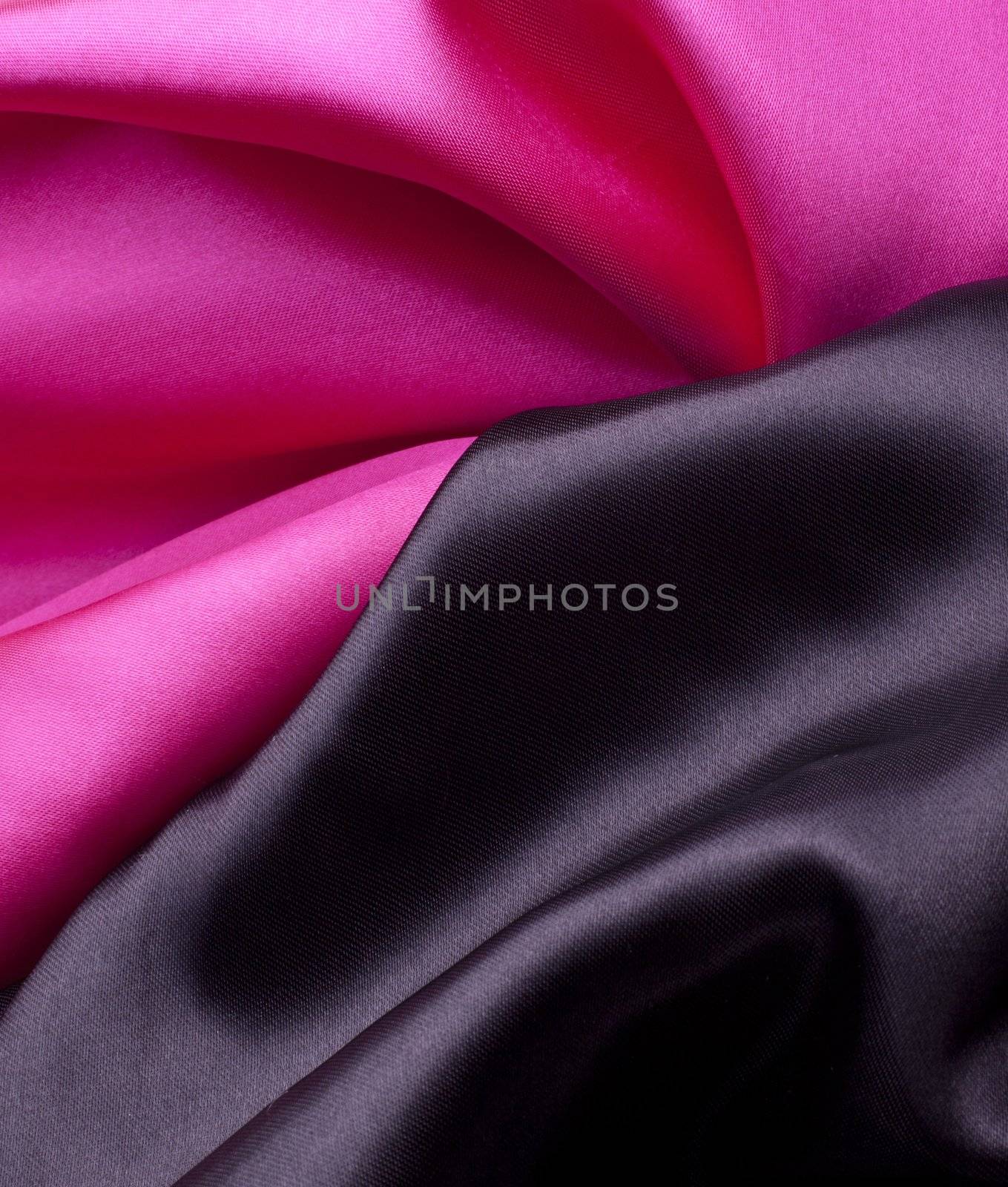 black with pink satin