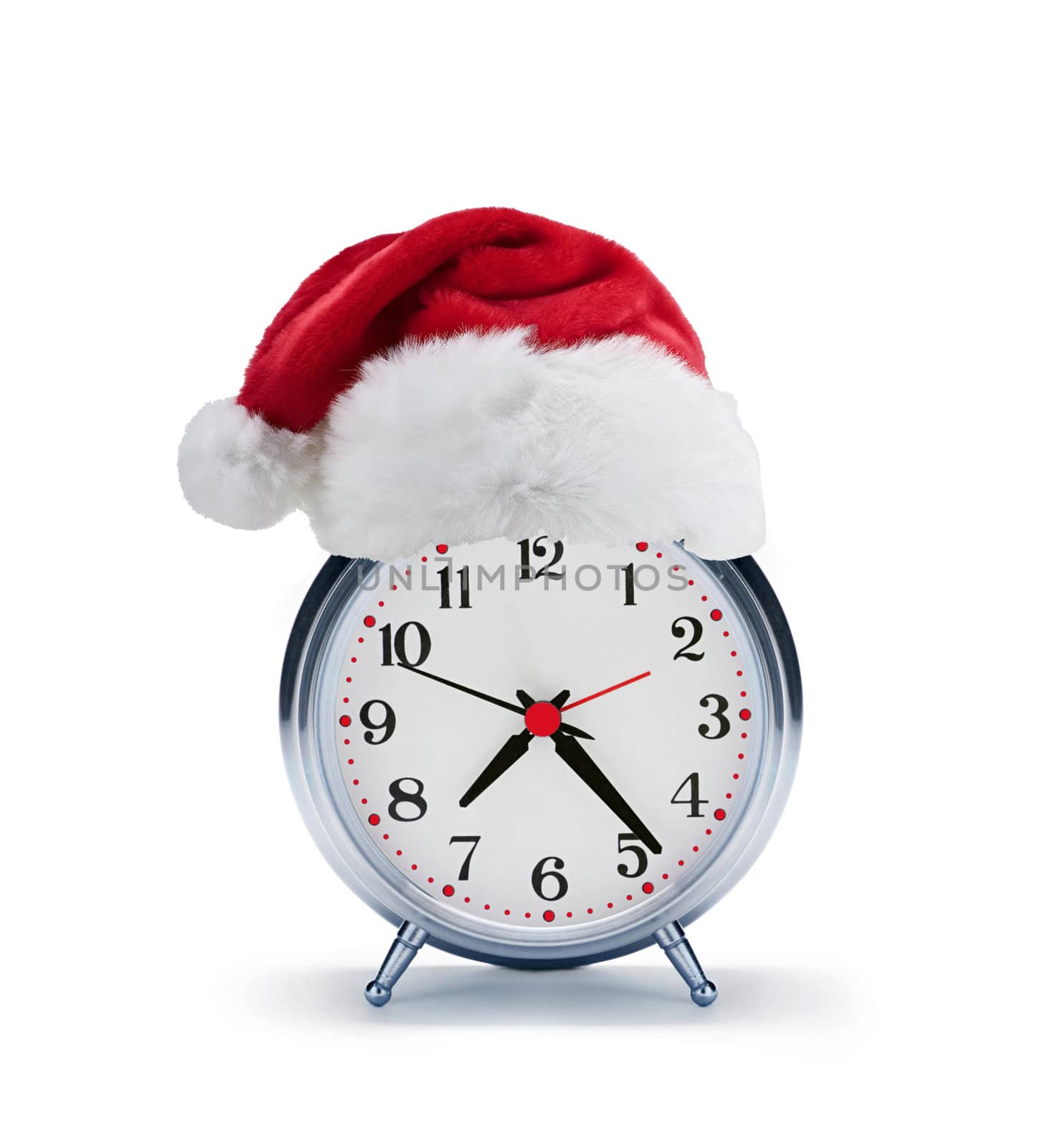 alarm clock with christmas santa hat