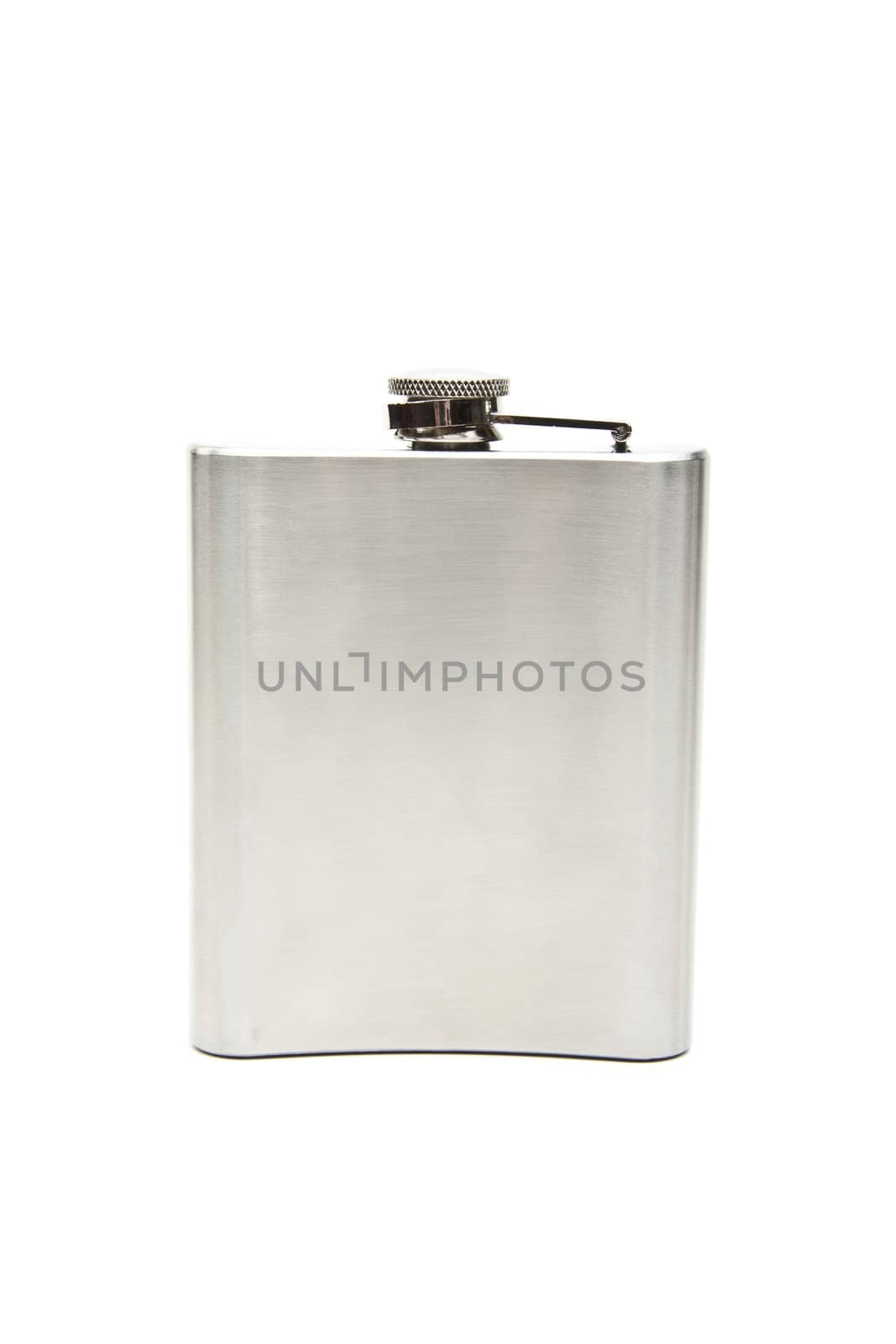 Stainless hip flask isolated