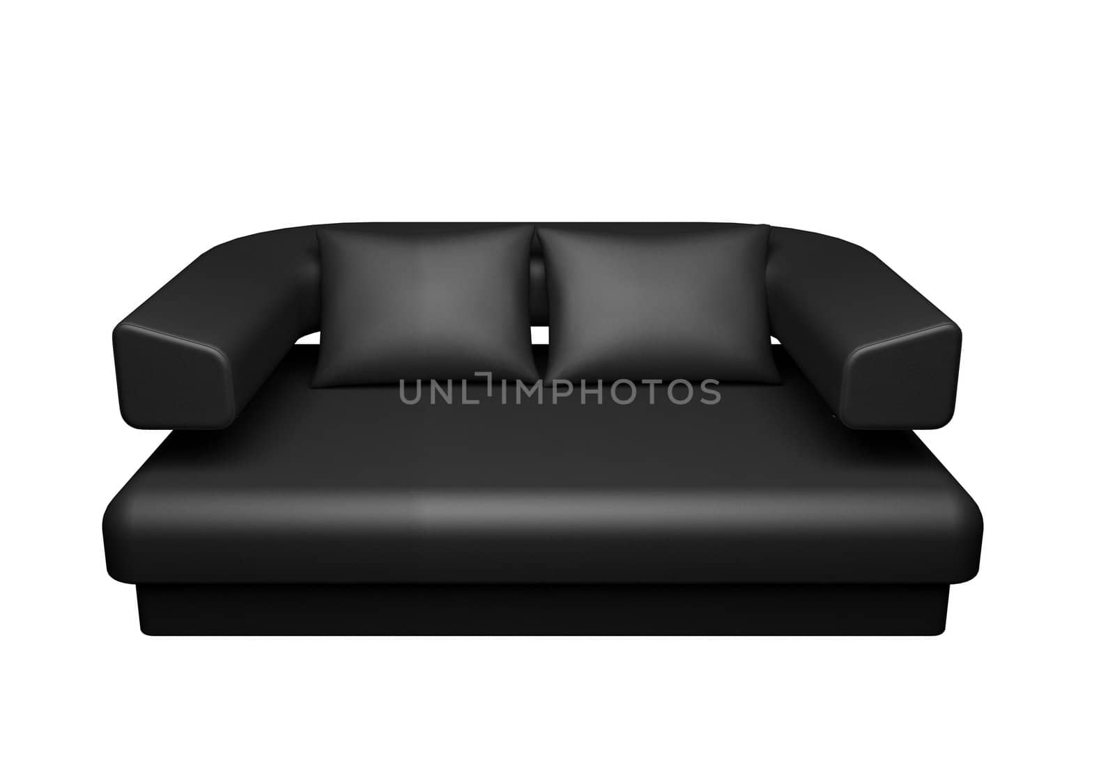 black sofa isolated on white background