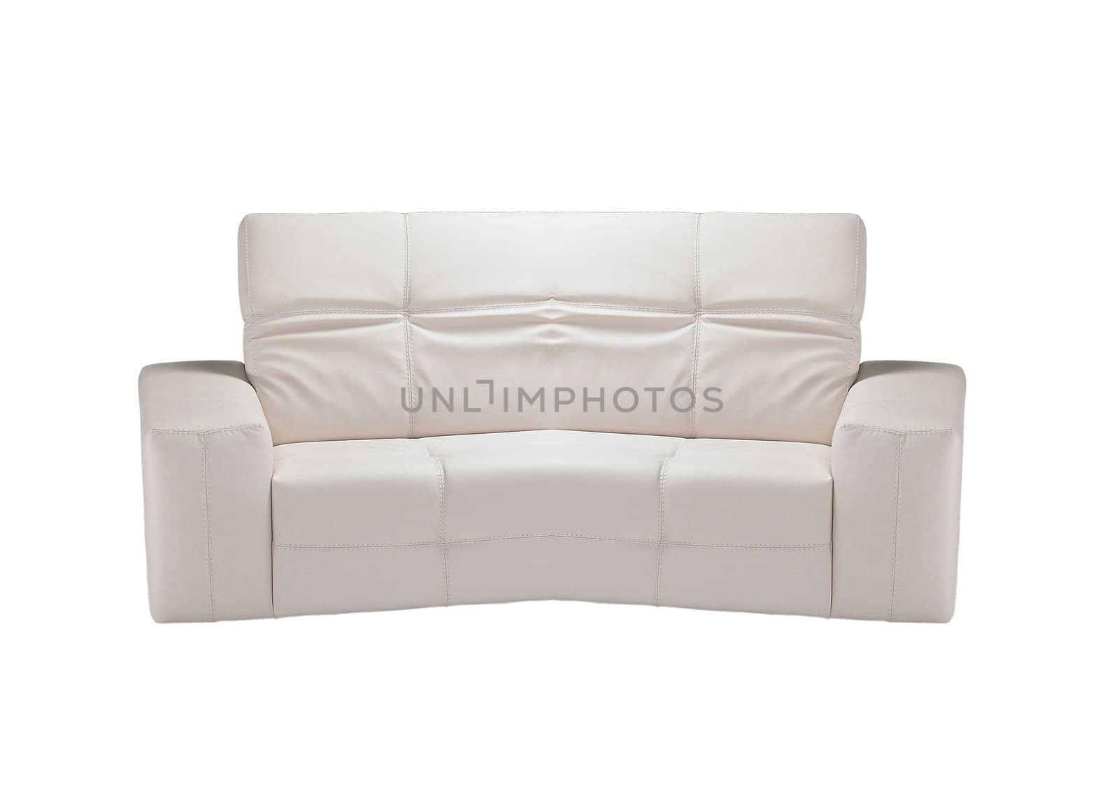 Image of a modern white leather sofa isolated by ozaiachin