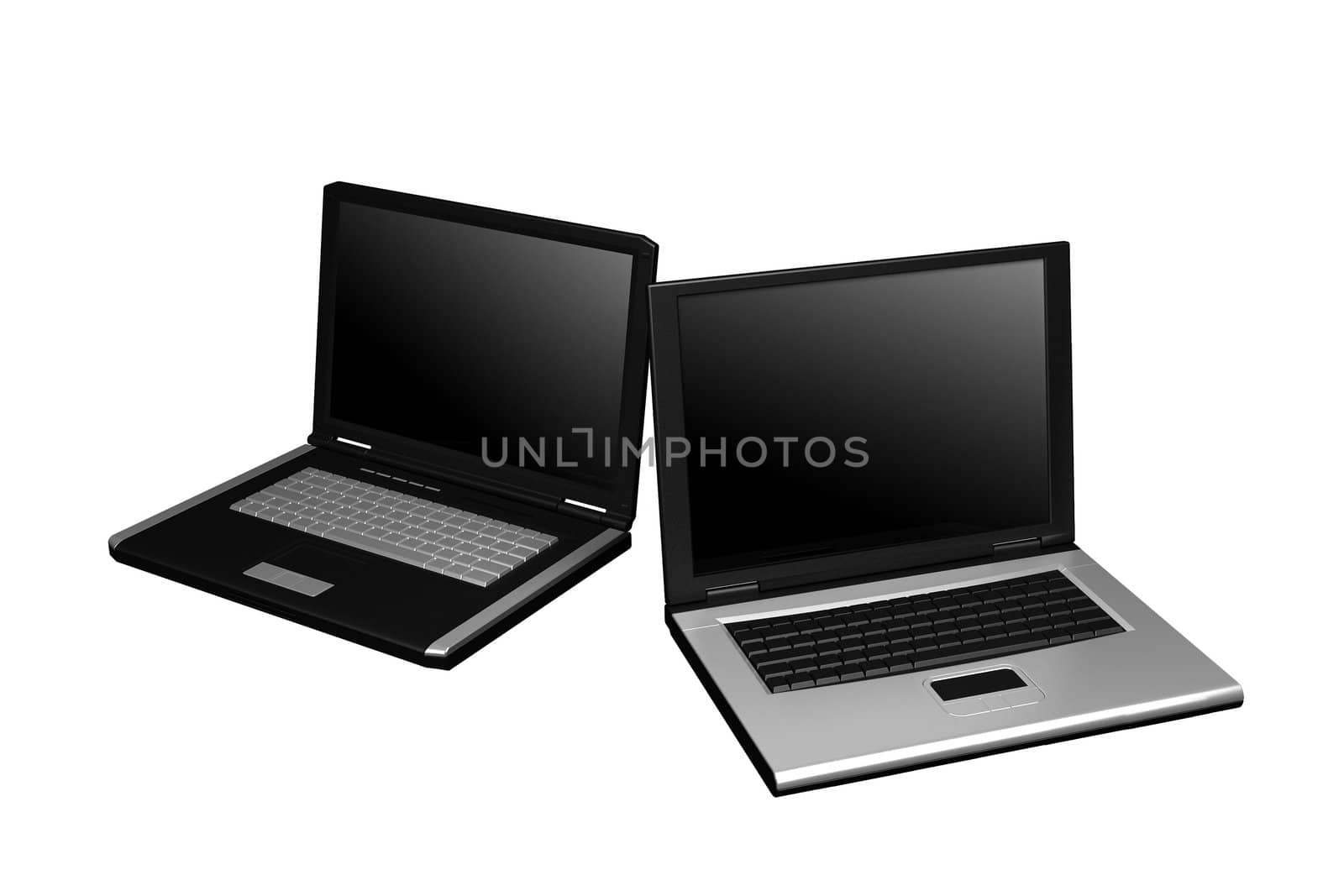 black laptops 3d model