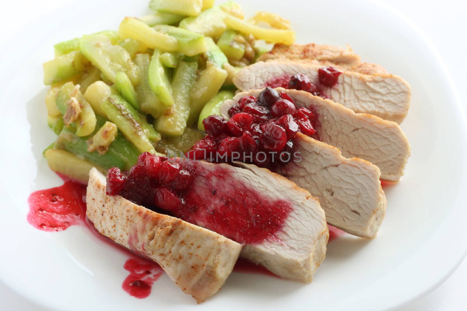 turkey with cranberry sauce