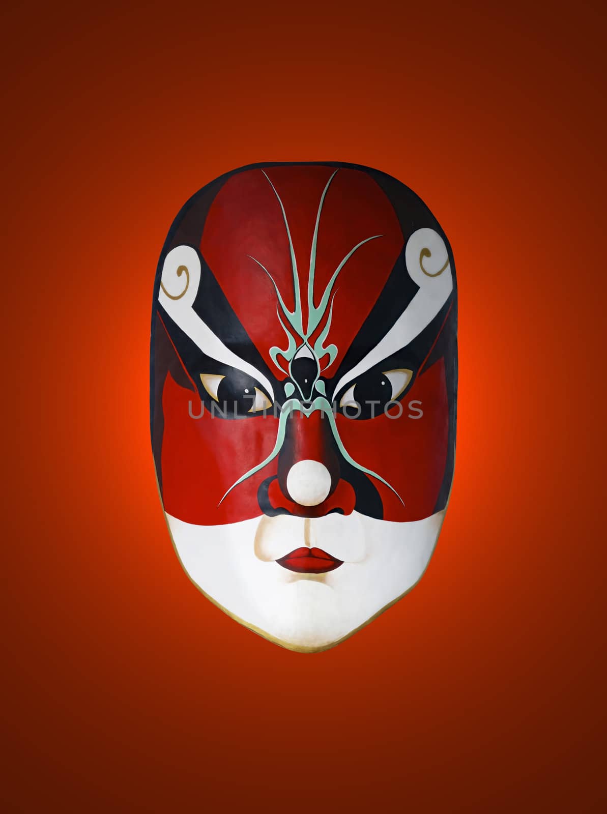 mask of opera with red isolated background