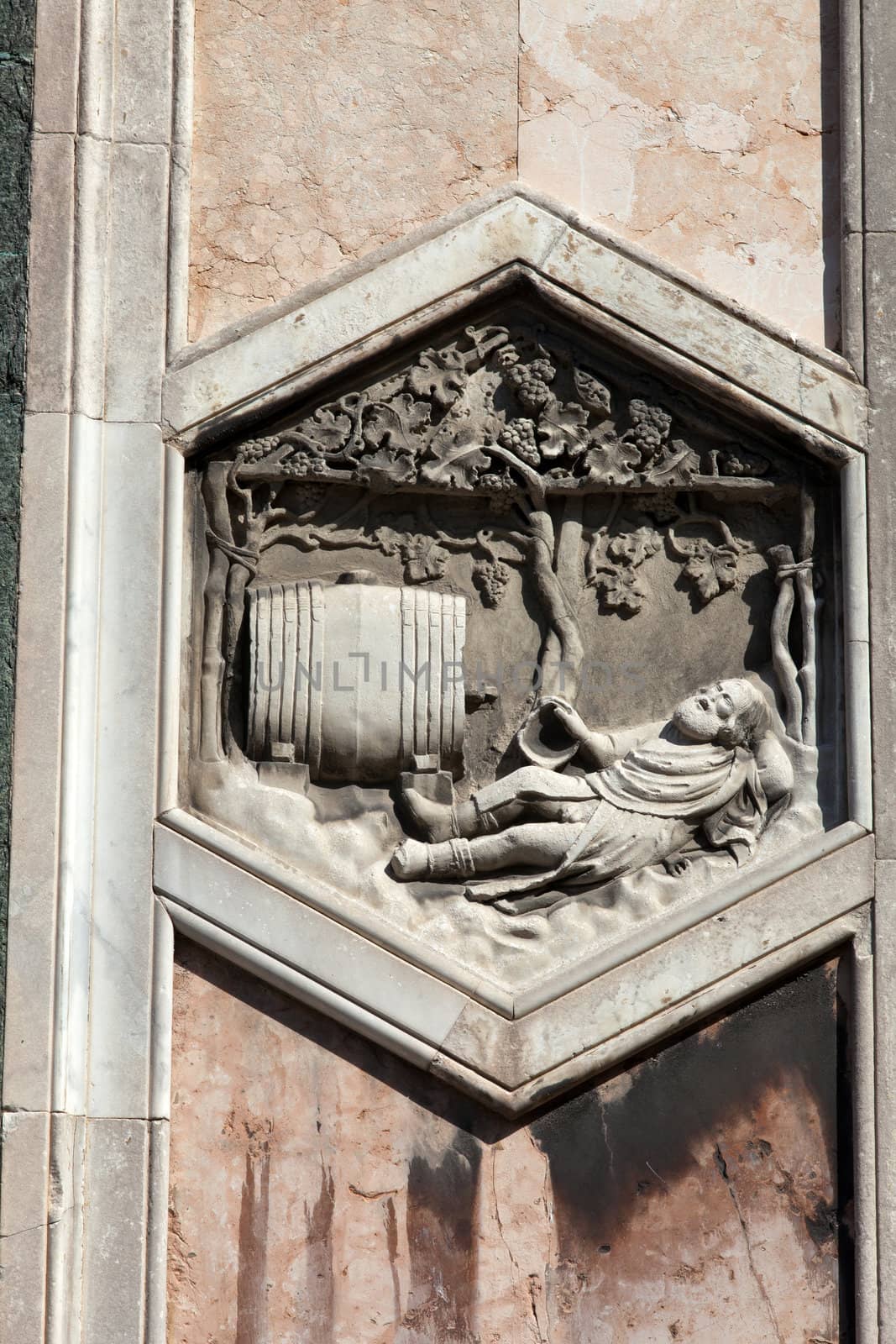 Florence - The hexagonal Relief on the Giottos' Campanile 