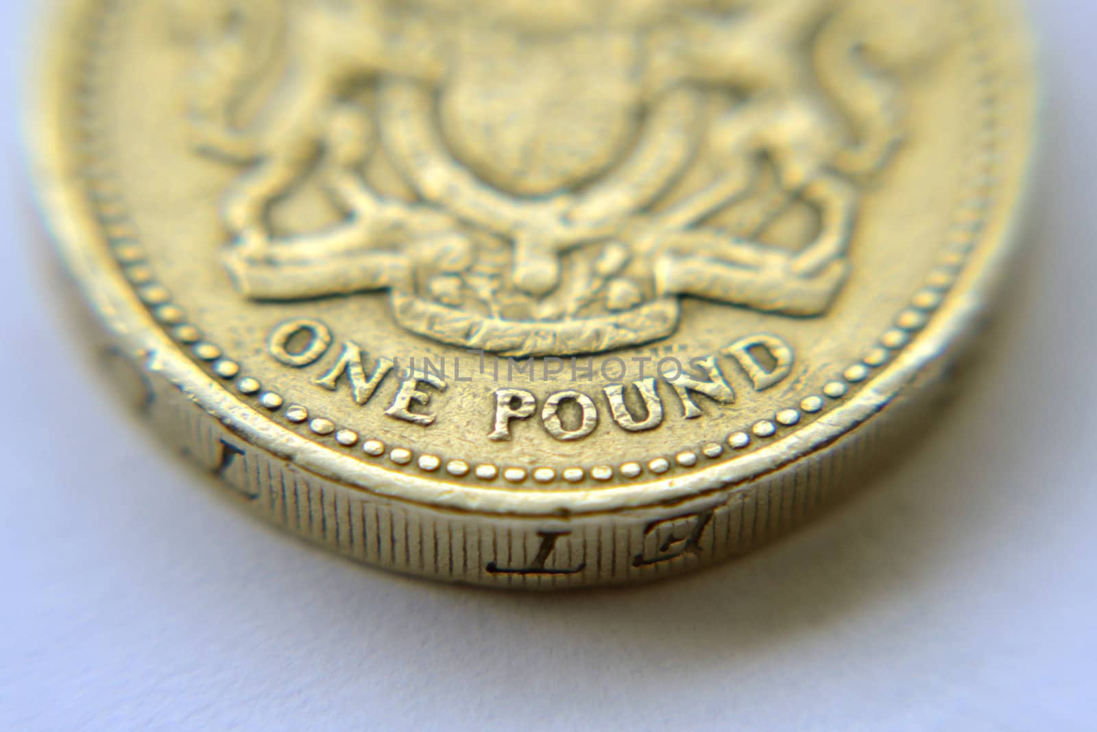 Macro shot of british pound coin