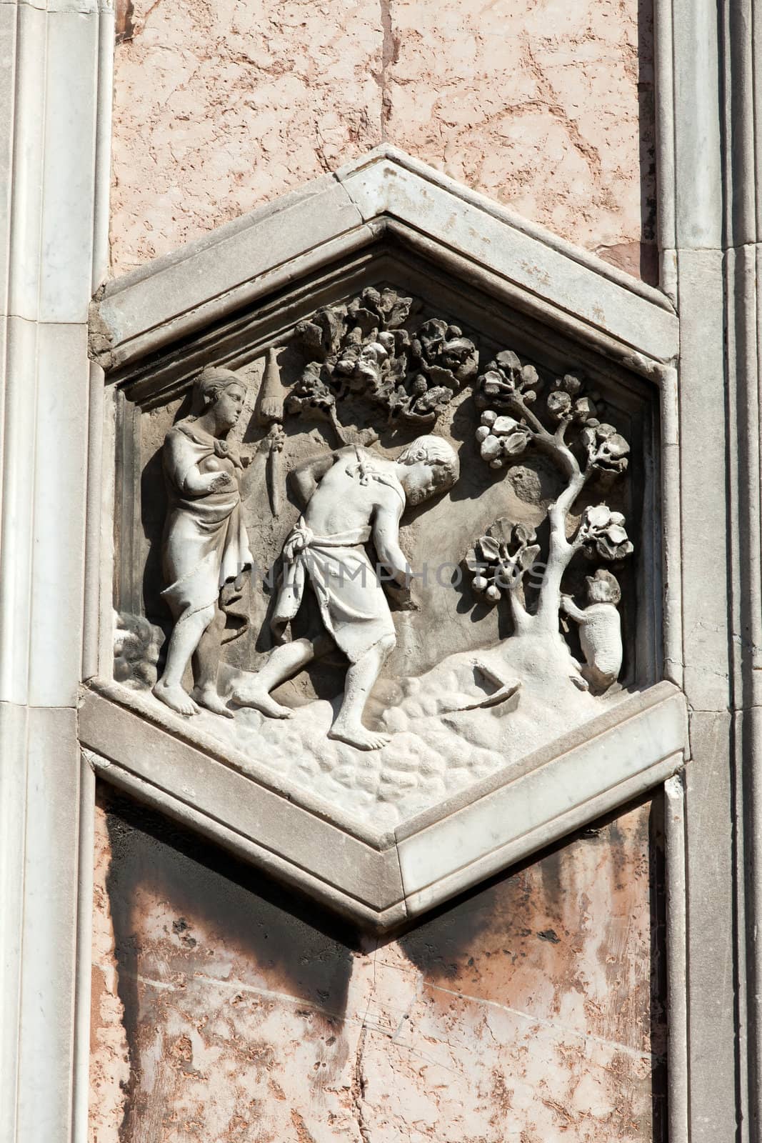 Florence - The hexagonal Relief on the Giottos' Campanile 