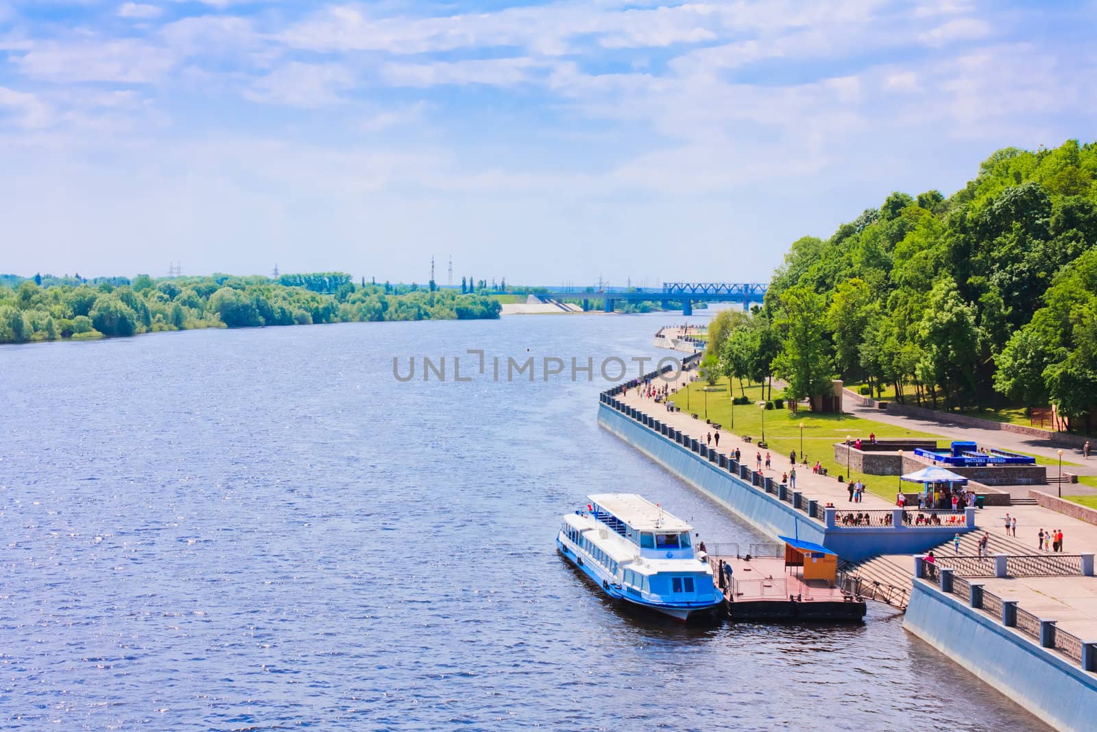 passenger cruise ship on River