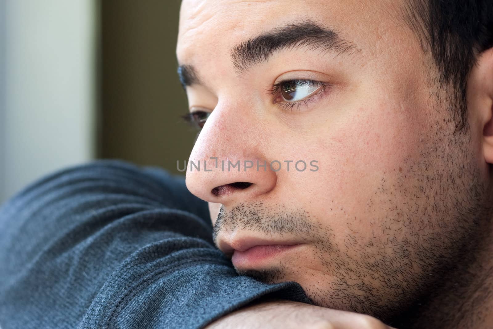 Sad Looking Depressed Young Man by graficallyminded