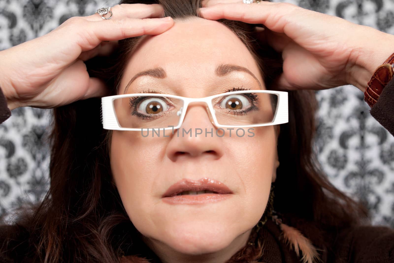 Scared and Startled Woman Close Up by graficallyminded