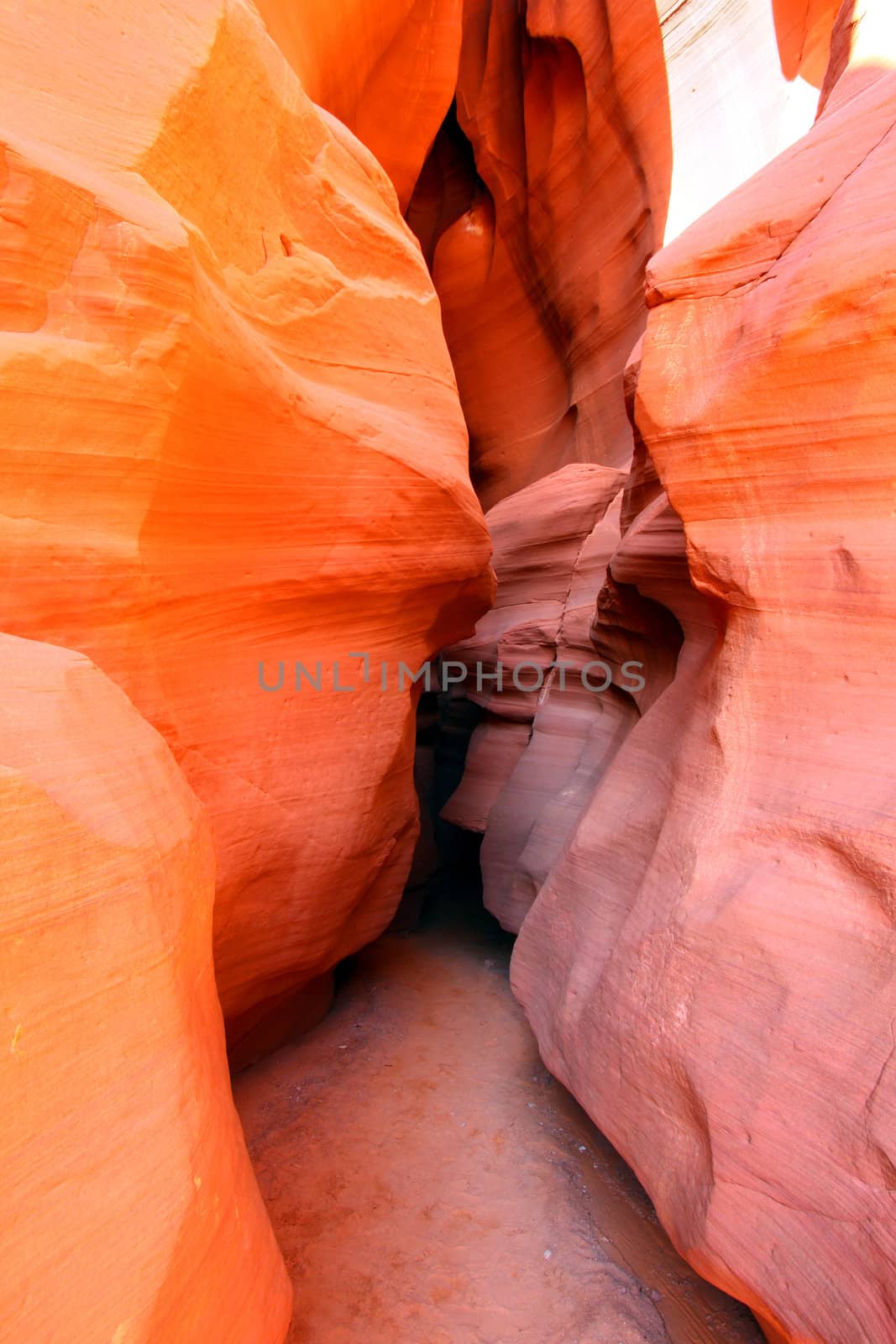 South entrance to Antelope Canyon in the deserts of Arizona.