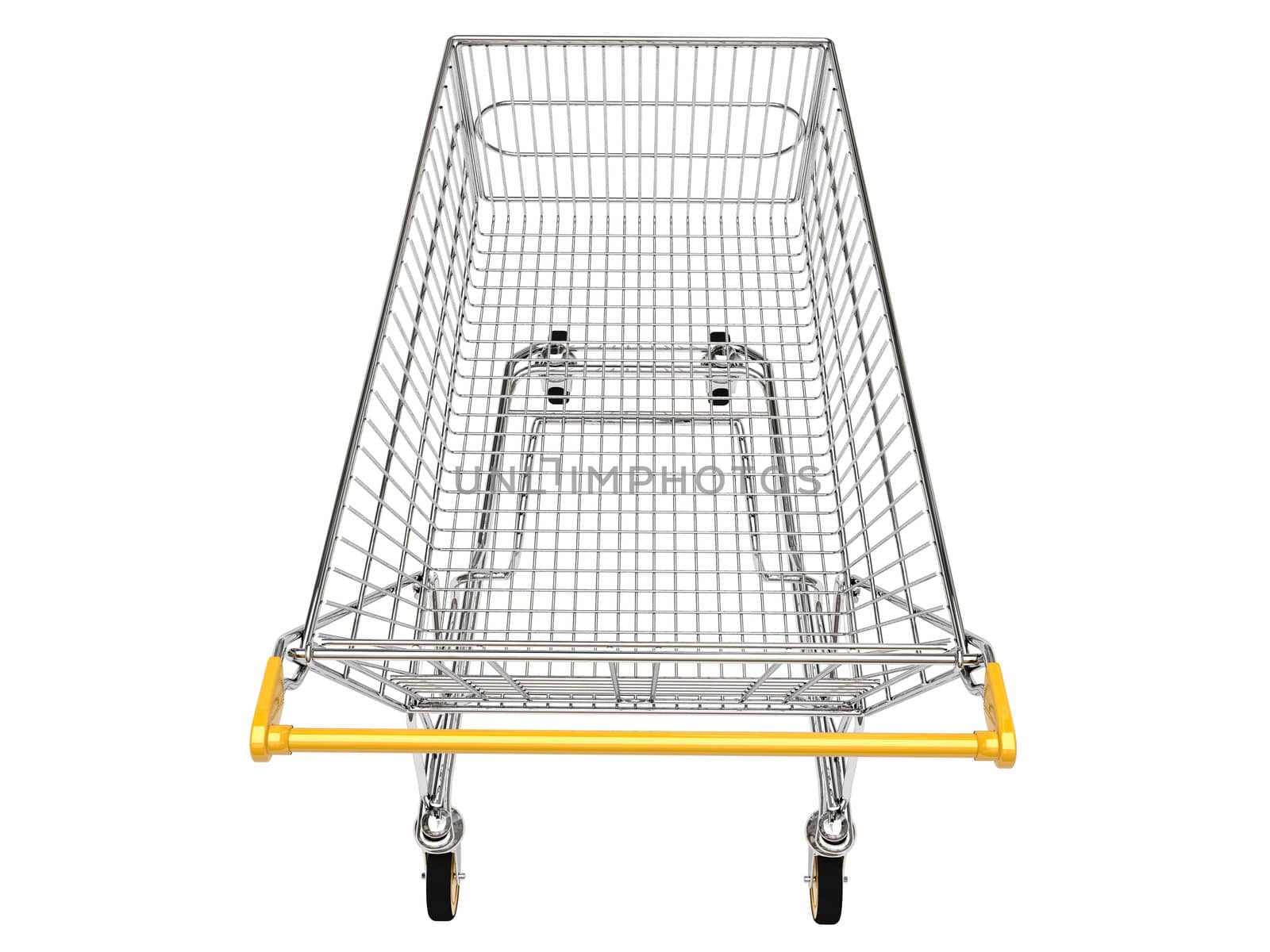 Shopping carts on wheels is isolated on a white background