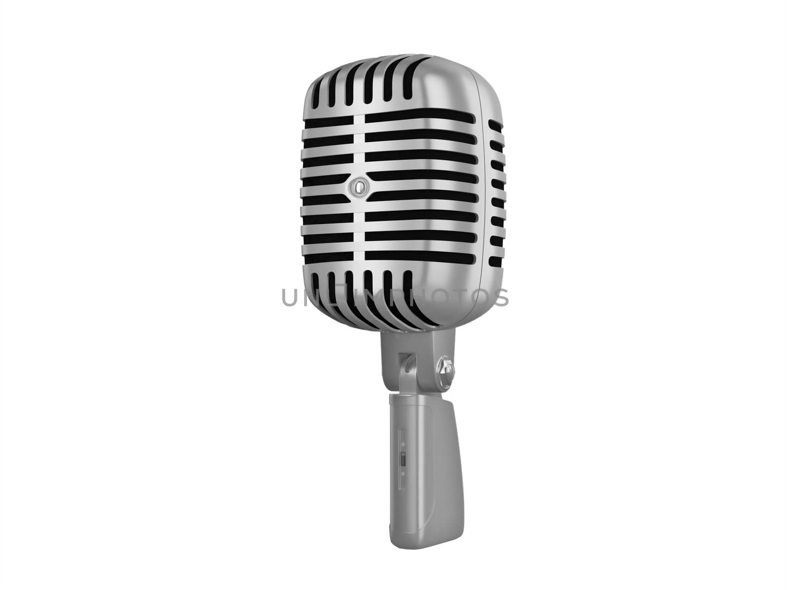 Studio retro microphone isolated on white background