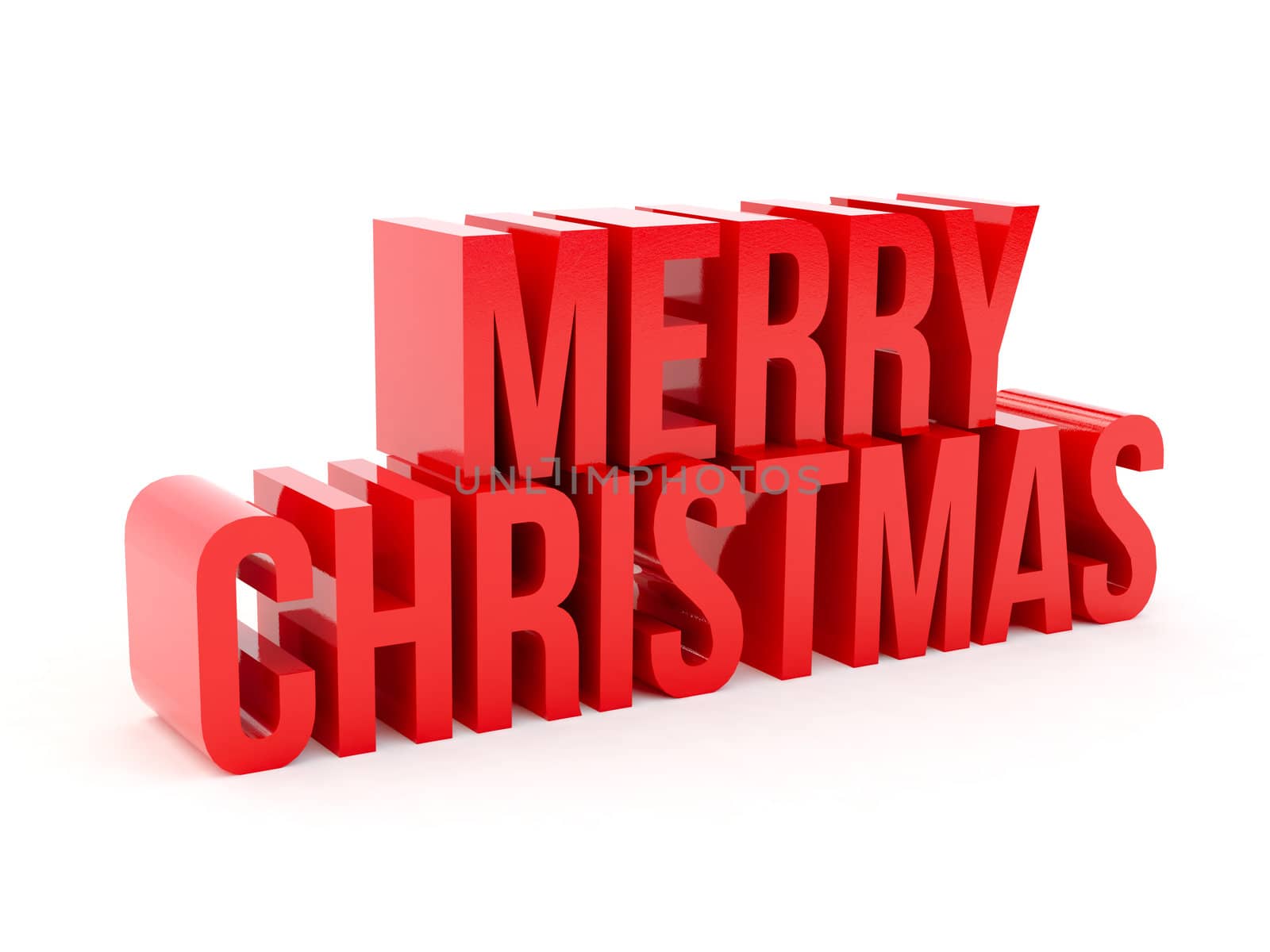 Merry Christmas 3d text, high resolution, isolation