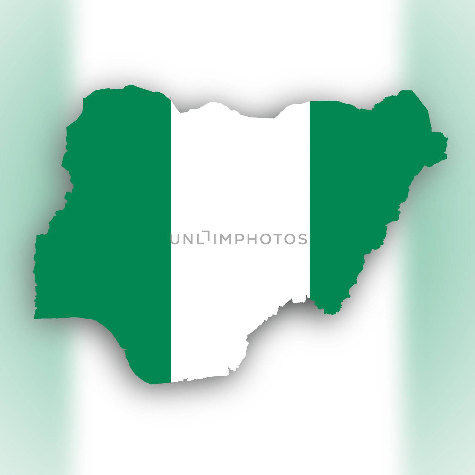 Nigeria map with the flag insid by michaklootwijk