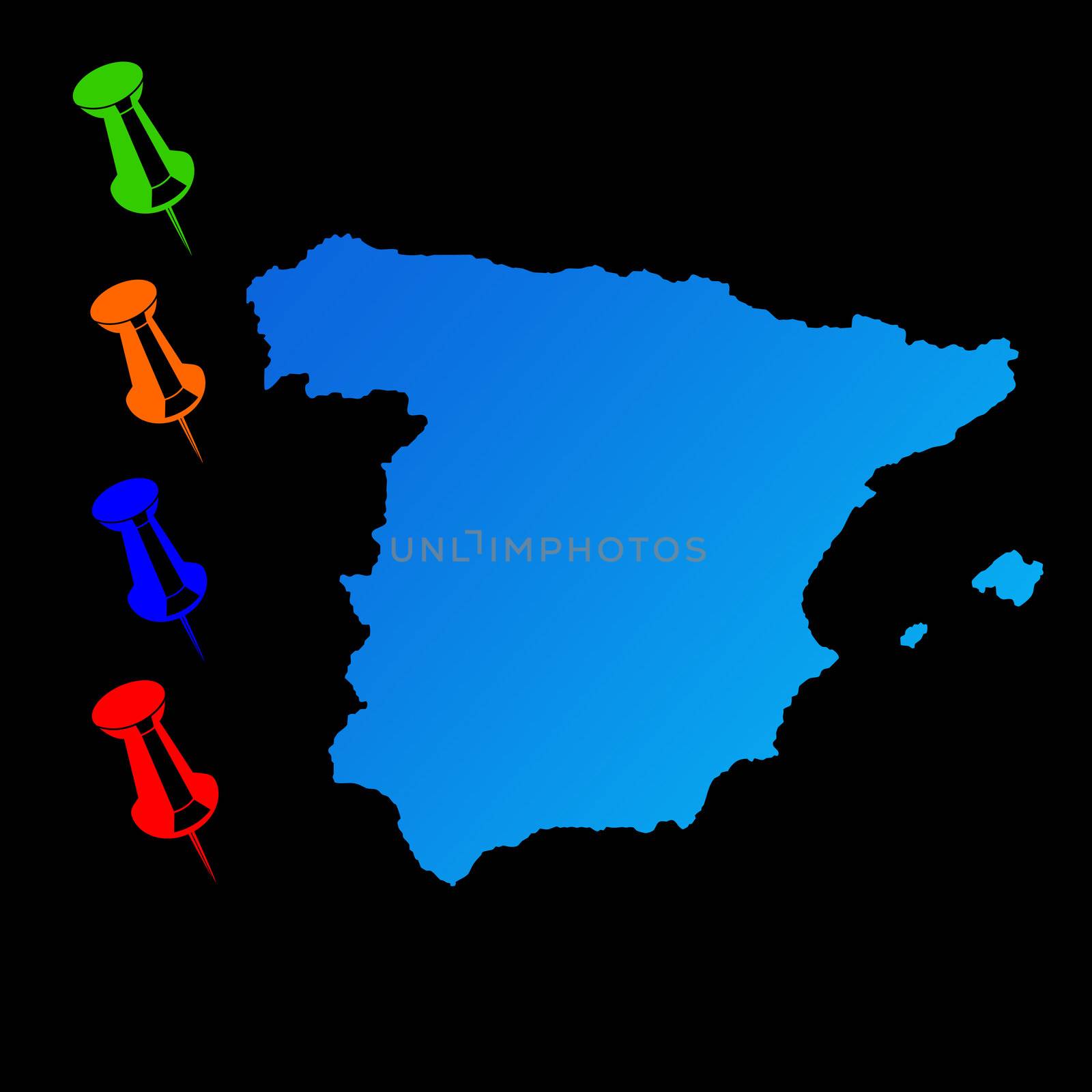 Spain travel map by speedfighter